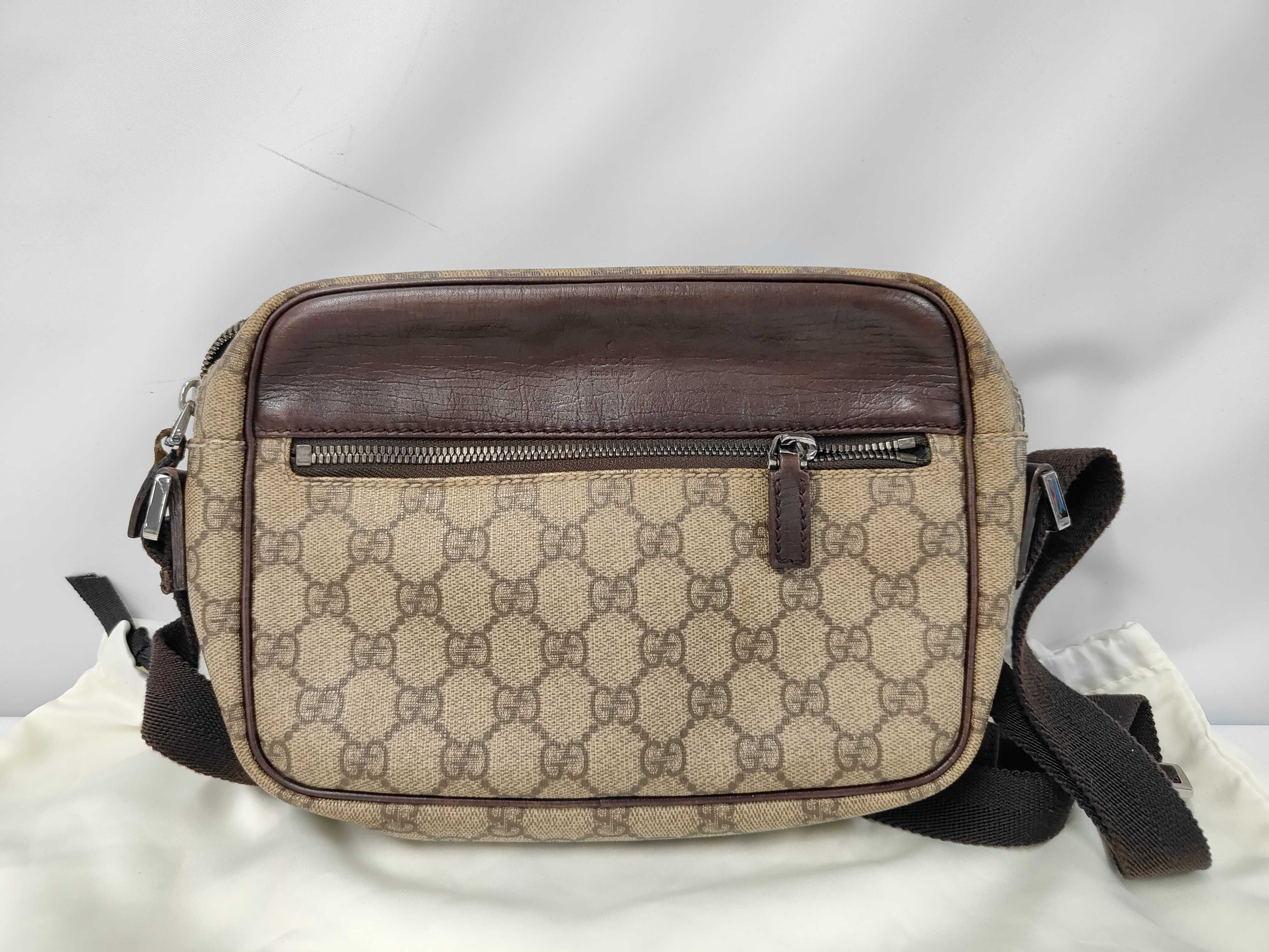 GG Supreme PVC x Leather Shoulder Bag