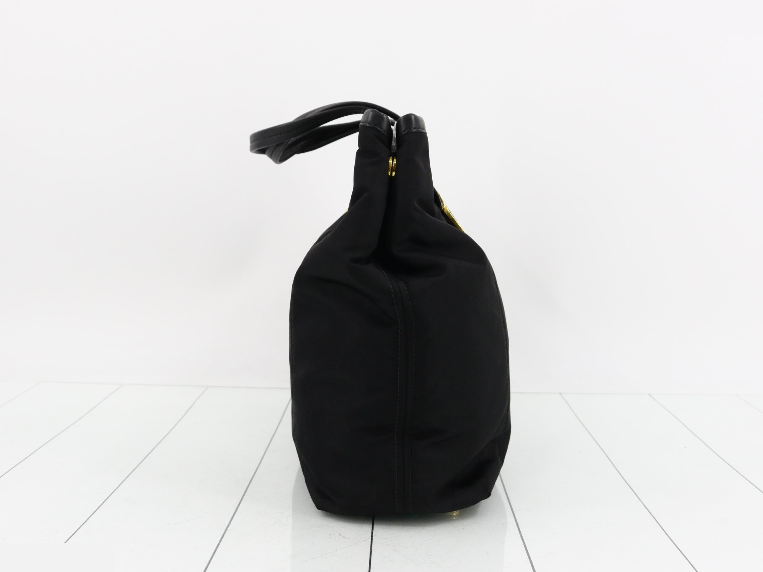 Tote bag, nylon/leather, black — view 4