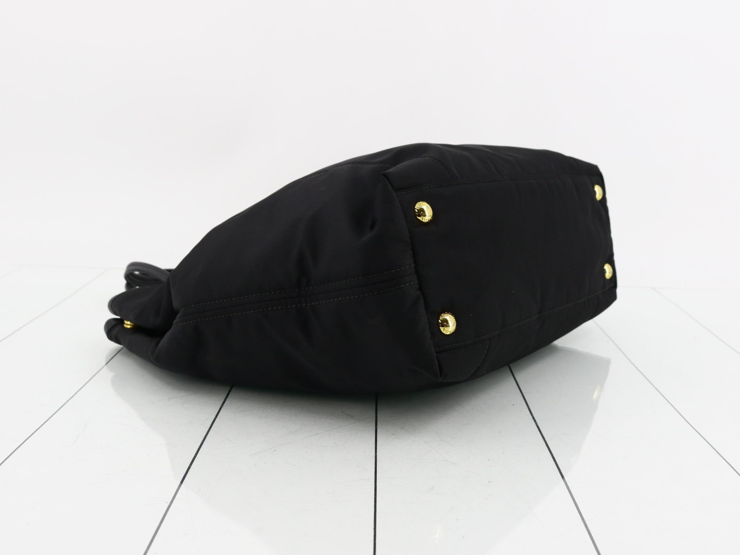 Tote bag, nylon/leather, black — view 5