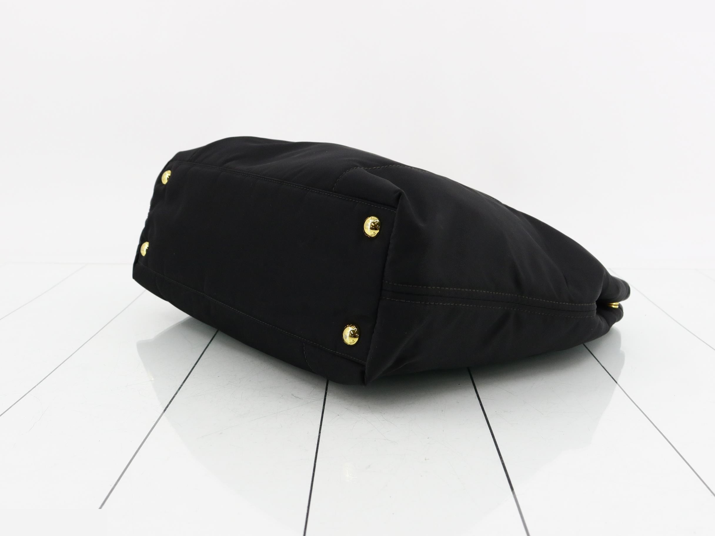 Tote bag, nylon/leather, black — view 6