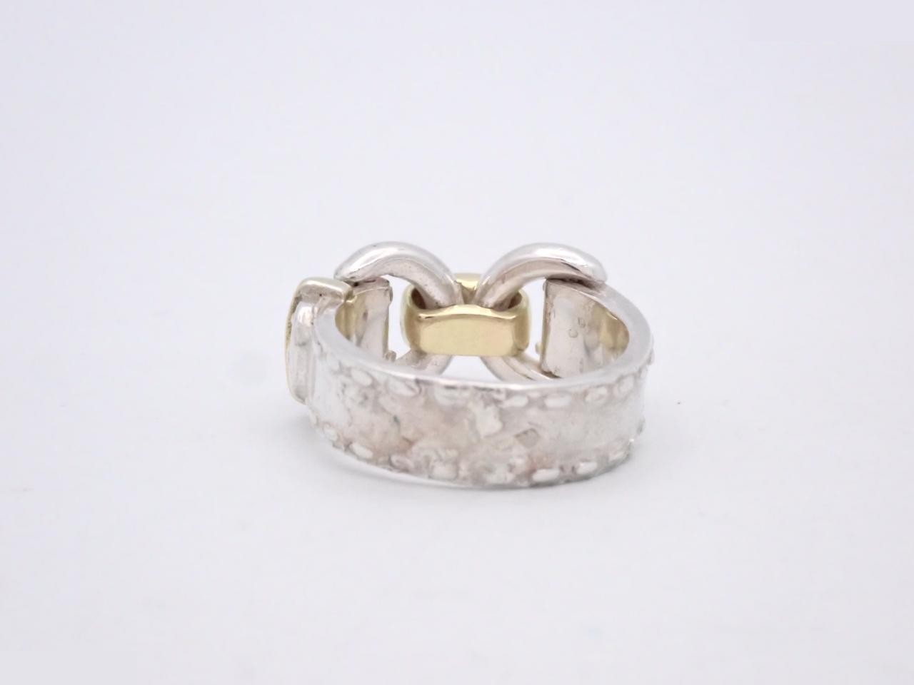 Sterling silver (Sv925) belt motif ring, size 52, 7.4g — view 2