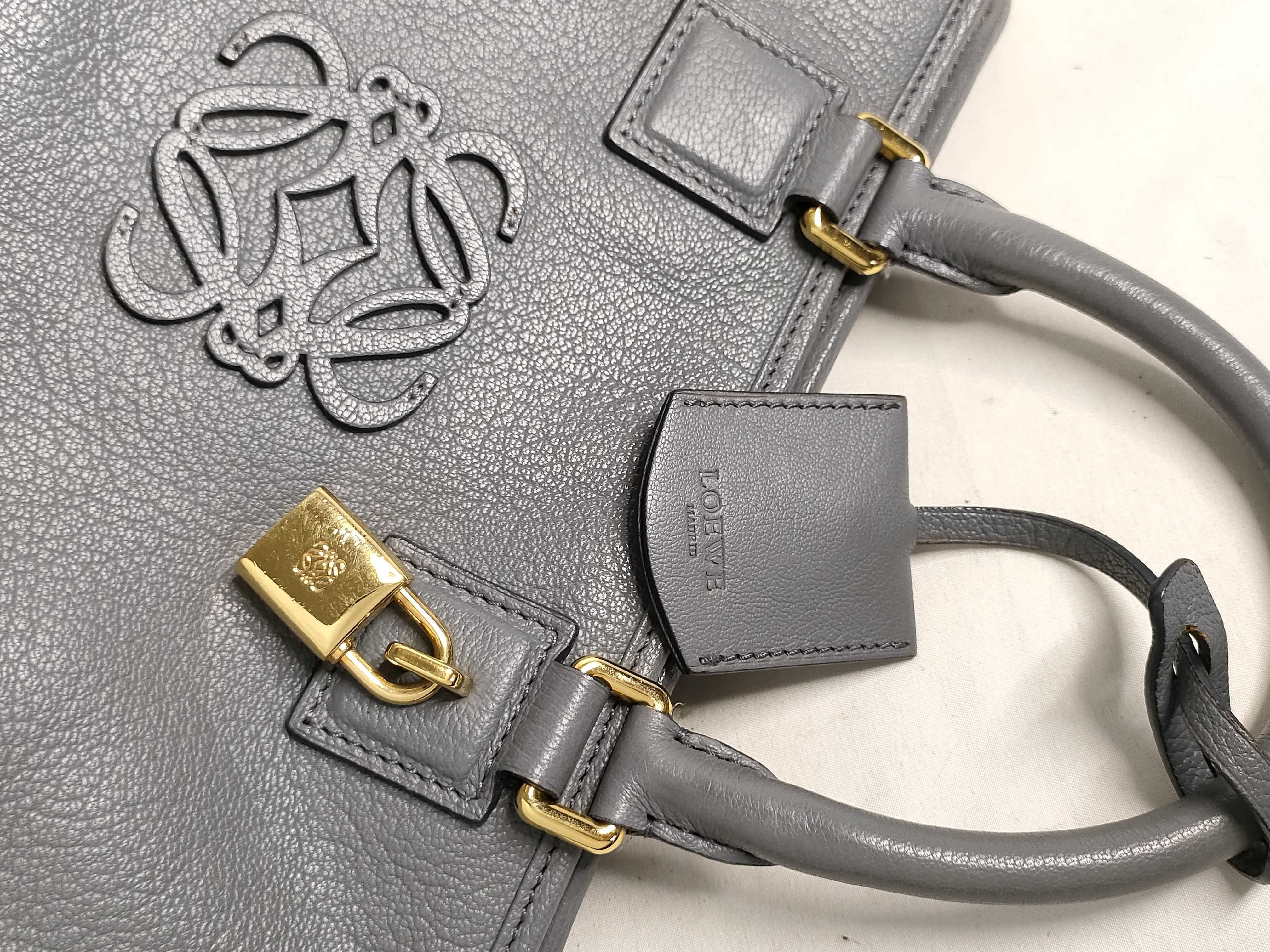 SG- Anagram Amazona 28 Leather Handbag Gray — view 15