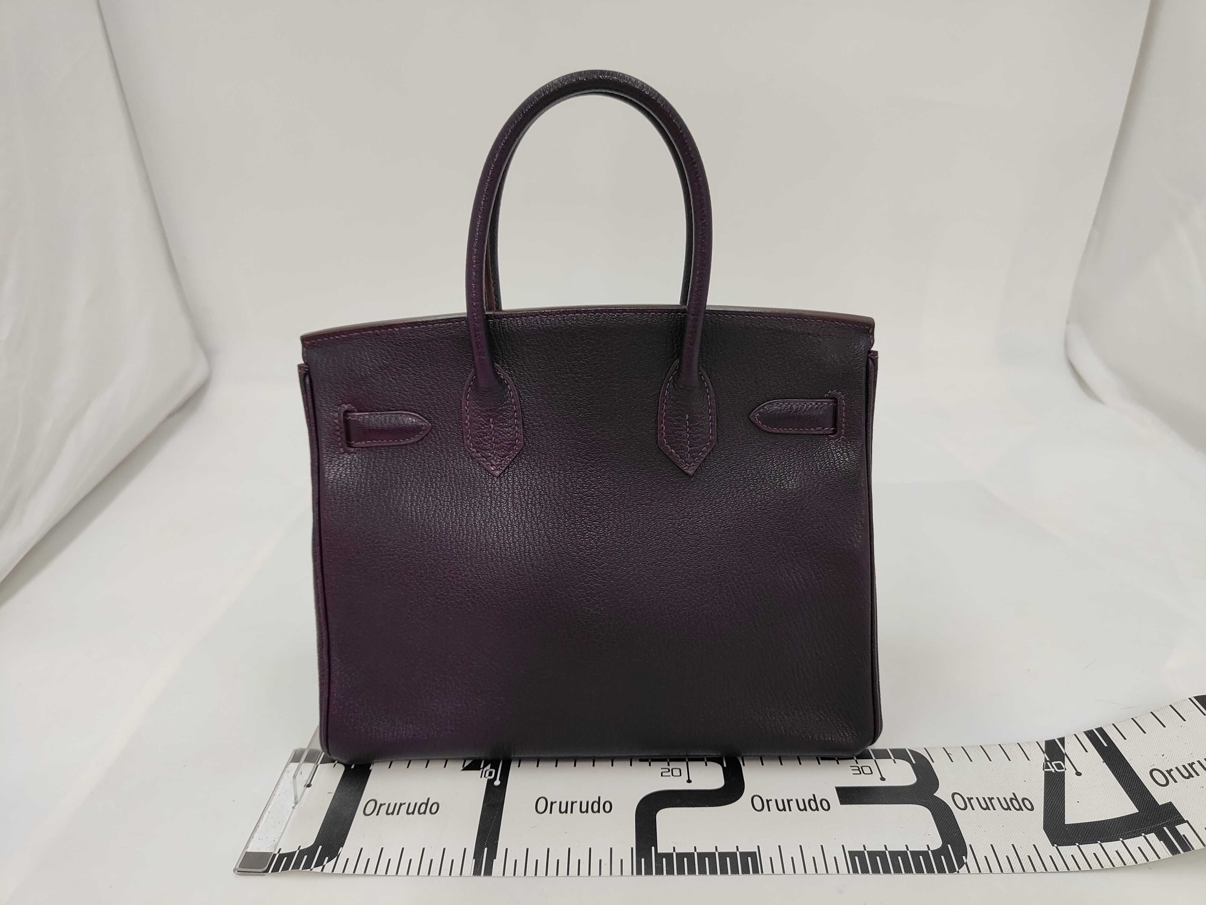 Birkin 30 I stamp Chevre leather tote bag — view 2