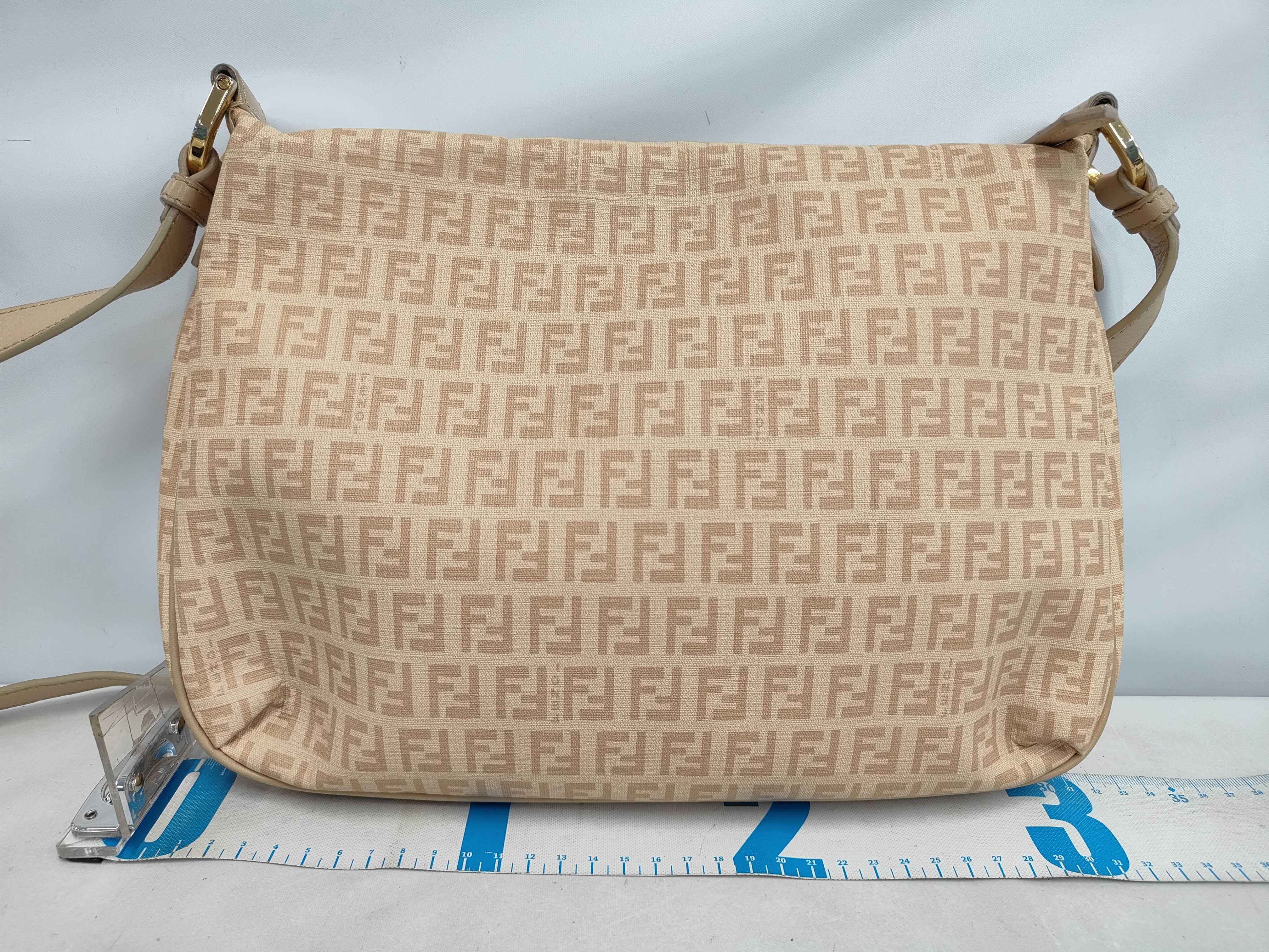 Zucchino Shoulder Bag, Sacoche, Front Pocket, Leather & PVC, Beige Shoulder Bag — view 2