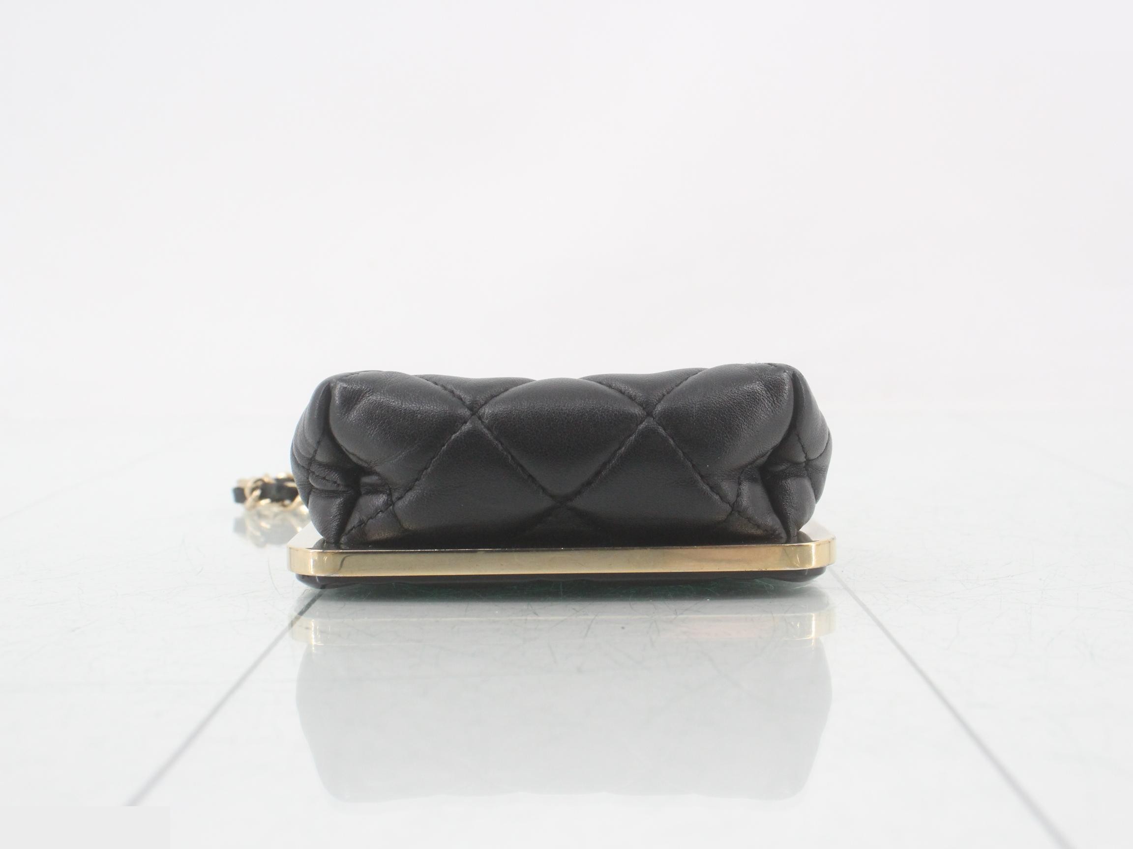 Leather coin purse chain shoulder bag — view 3