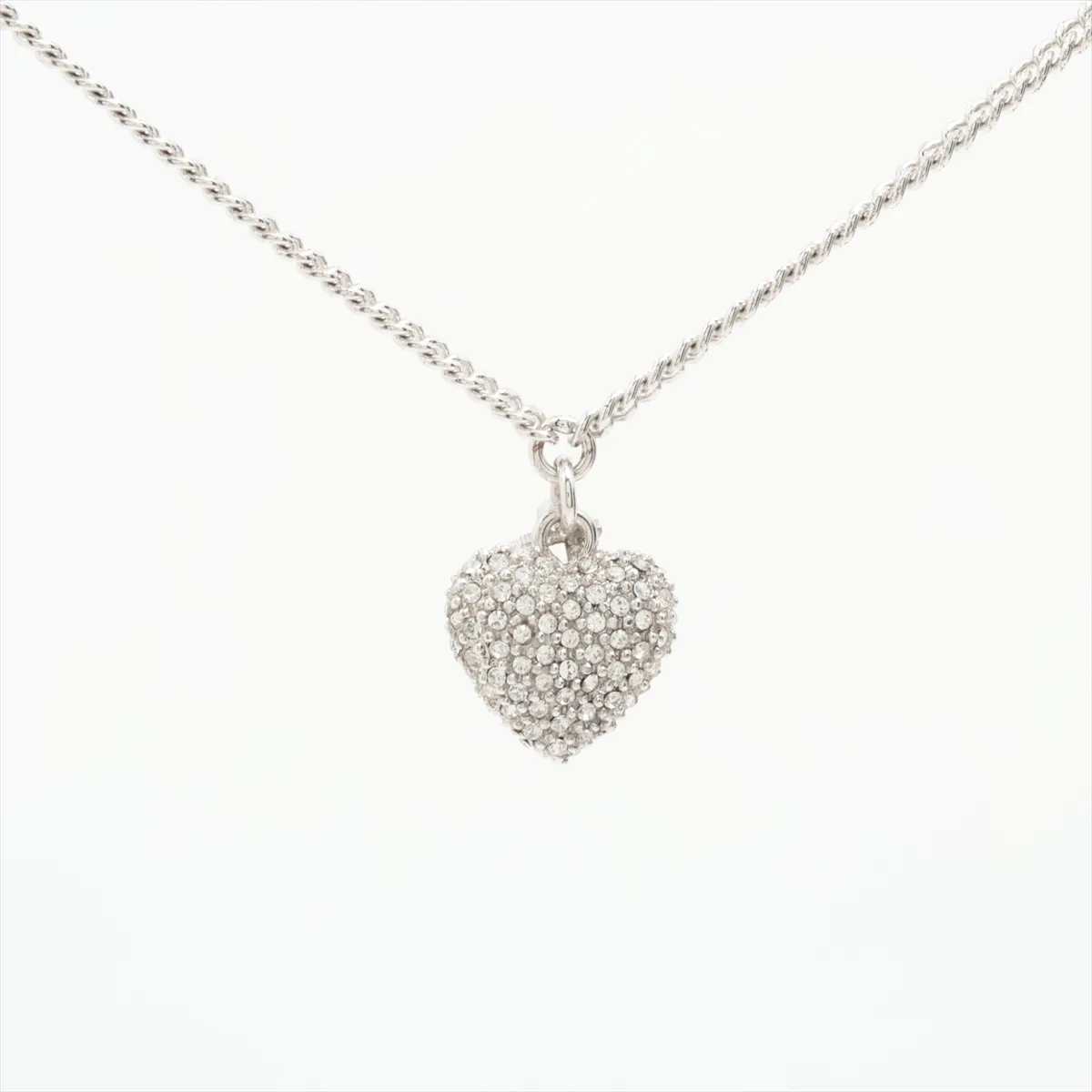 D Logo Necklace GP x Rhinestone Silver — view 2