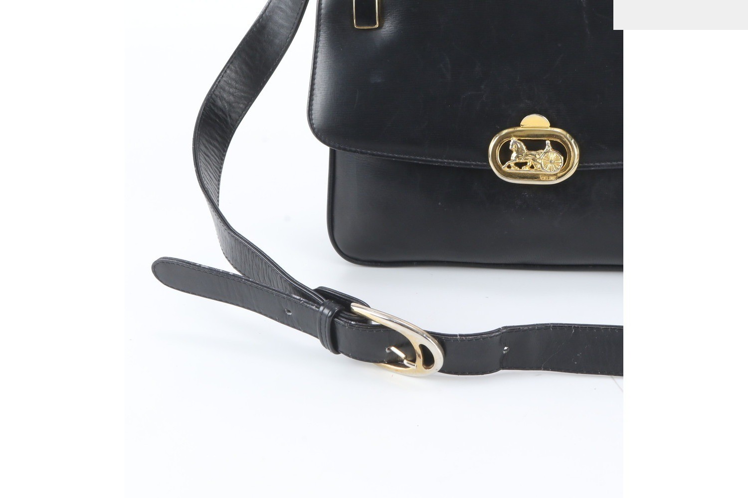 Carriage hardware leather shoulder bag, crossbody bag, genuine leather — view 2
