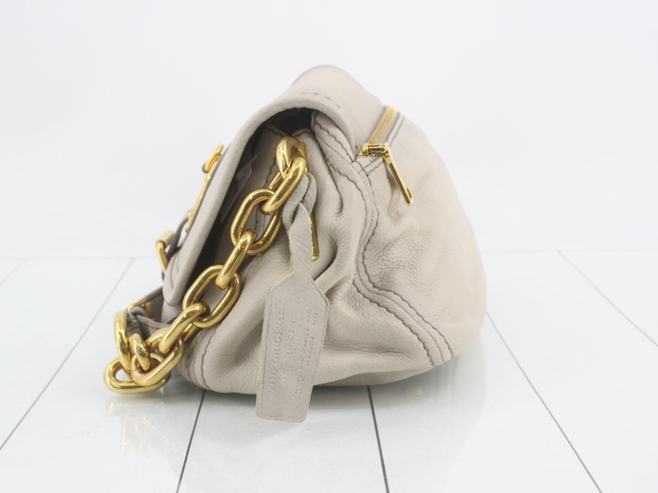 Leather chain shoulder bag with card holder — view 3