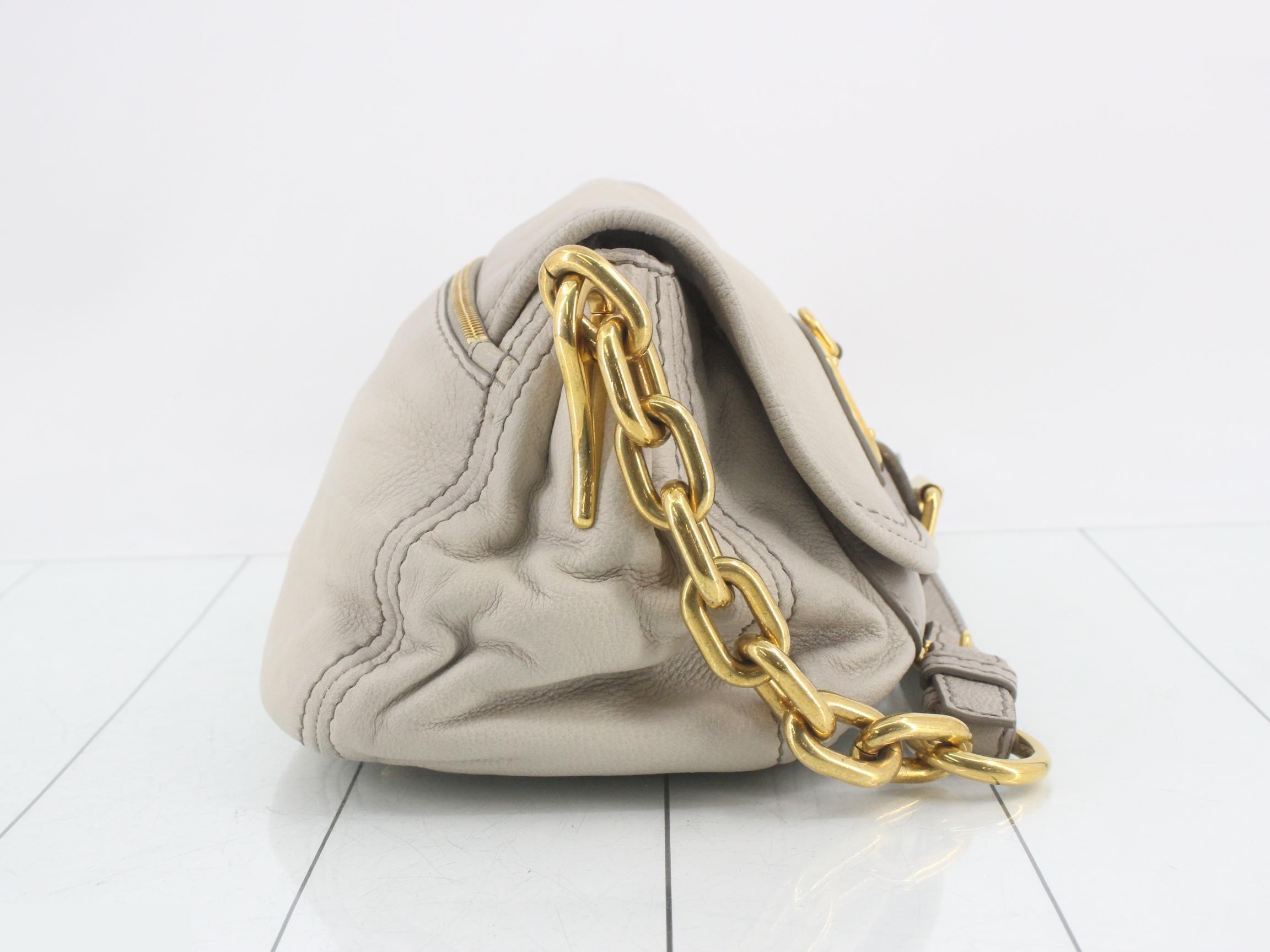 Leather chain shoulder bag with card holder — view 4