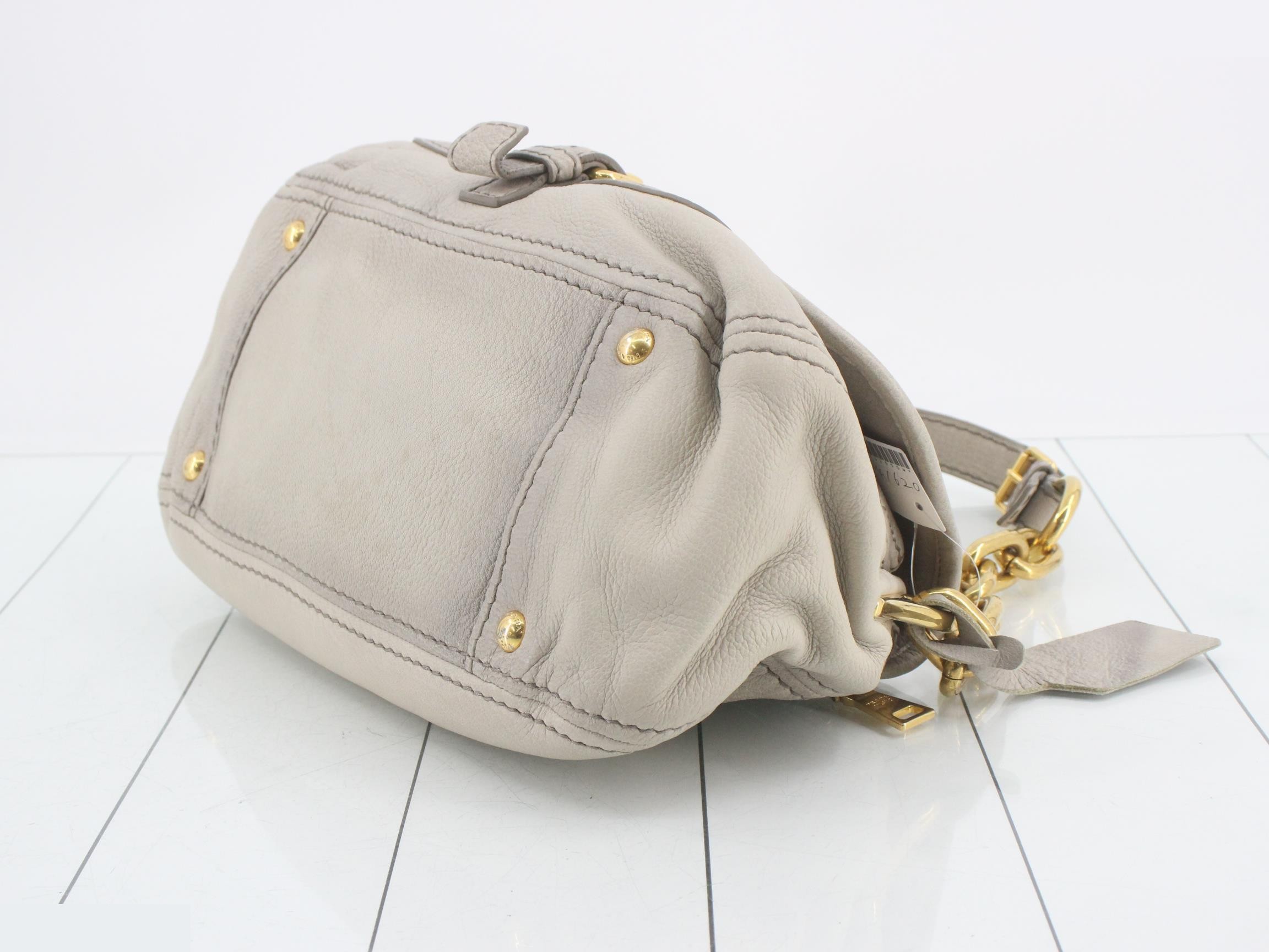 Leather chain shoulder bag with card holder — view 6