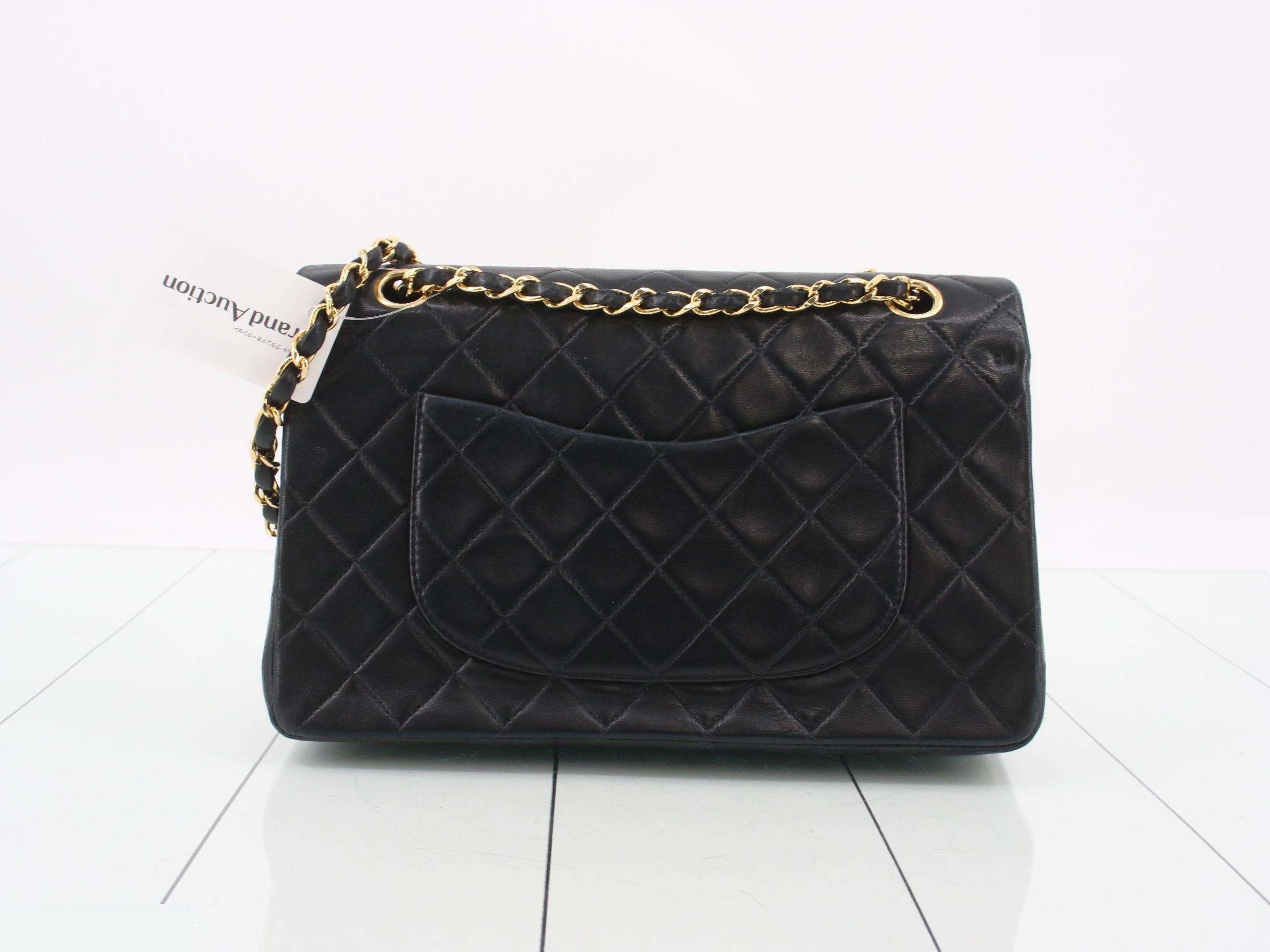 Matelassé 25 Double Chain Shoulder Bag, Double Flap, Lambskin, Black, Series 2, W25 — view 2