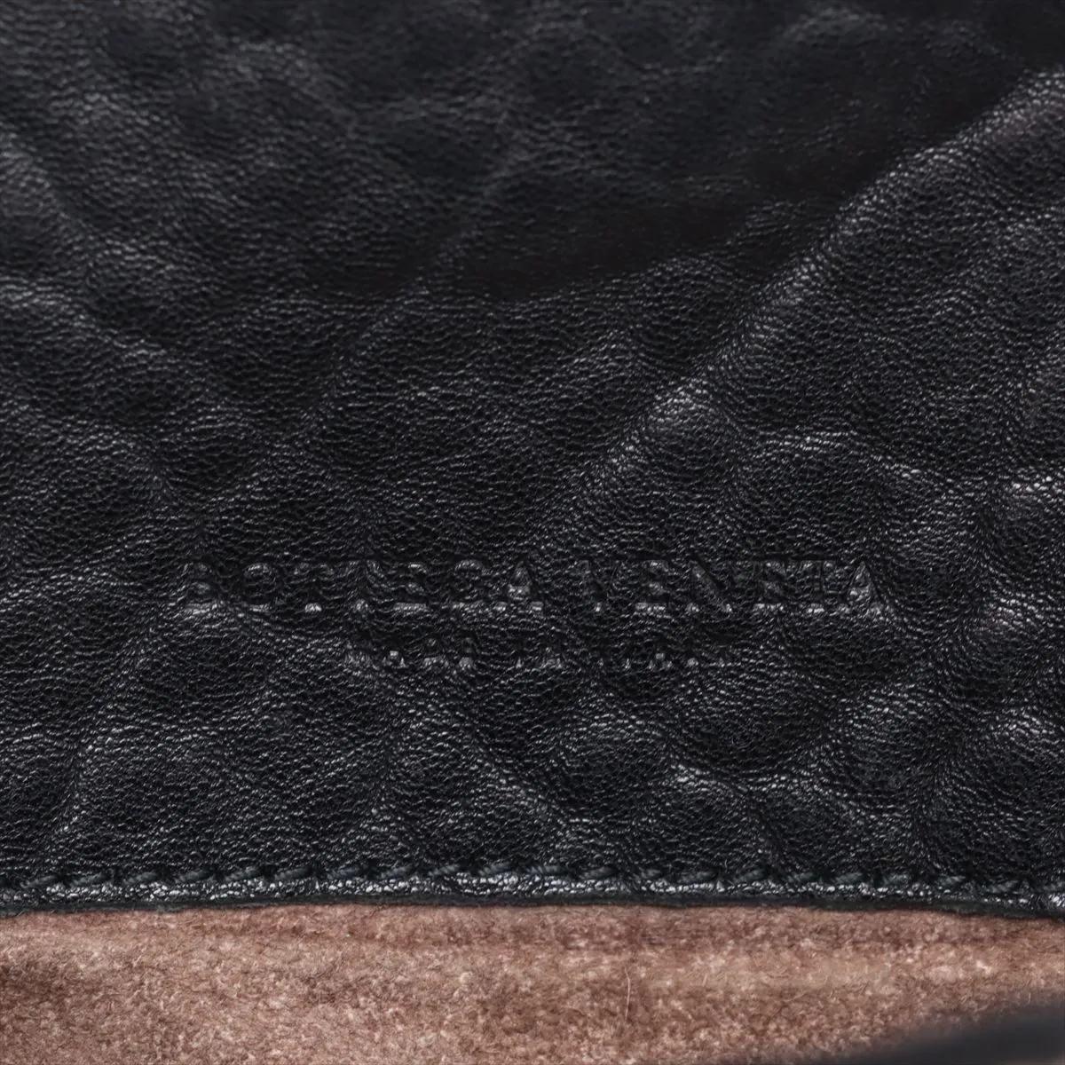 Intrecciato Leather Shoulder Bag, Black — view 10