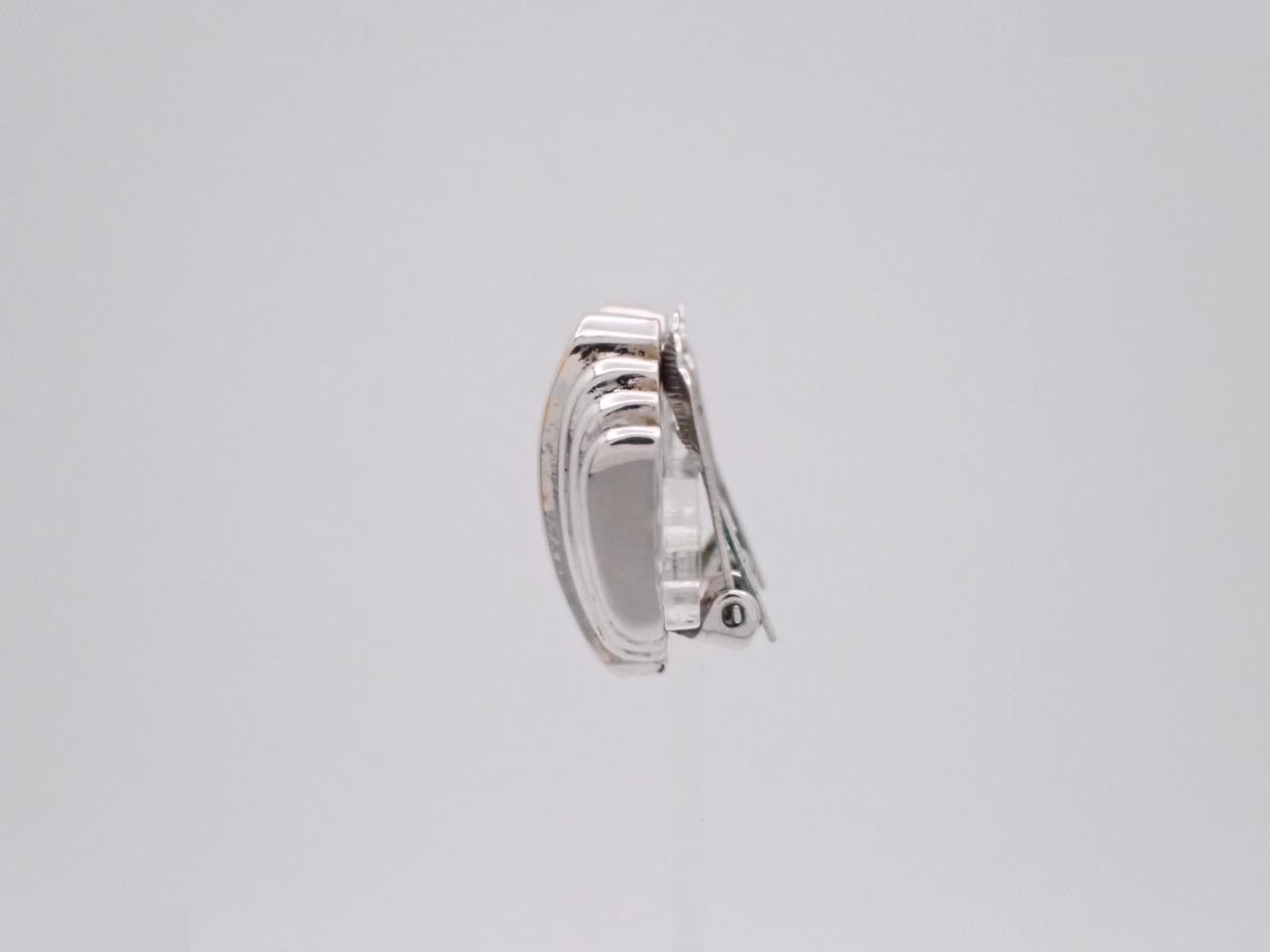 Rhinestone earrings, silver color — view 3