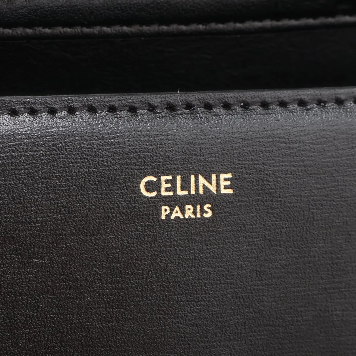 Triomphe Margot Leather Chain Shoulder Bag, Black — view 8