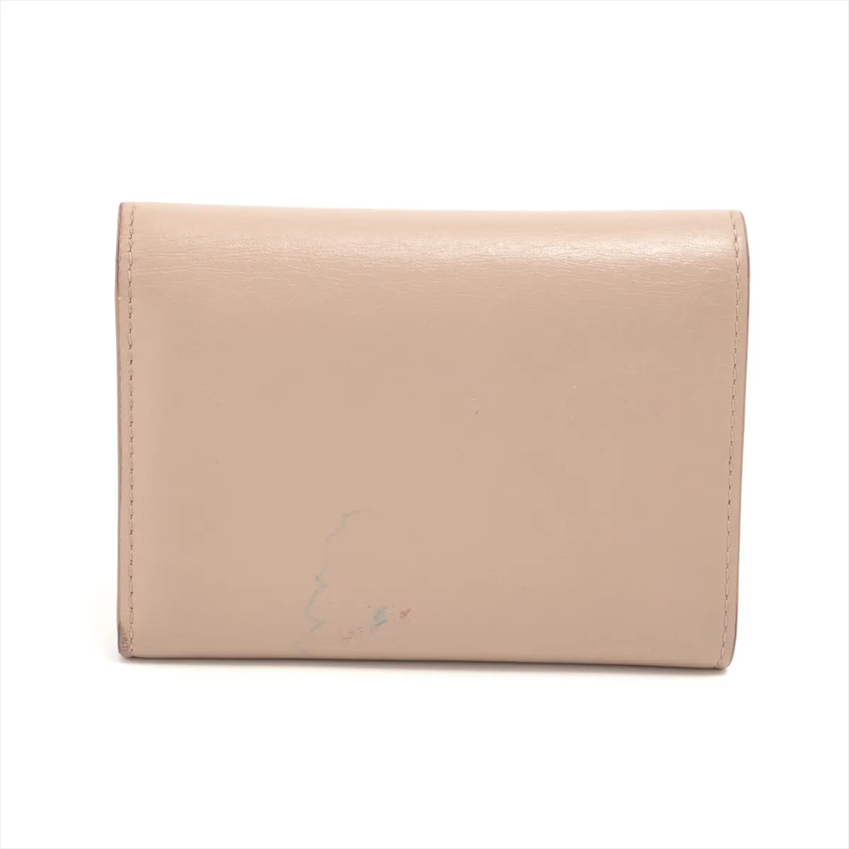 Pebble Vertical Wallet Small Leather Compact Wallet Beige — view 2