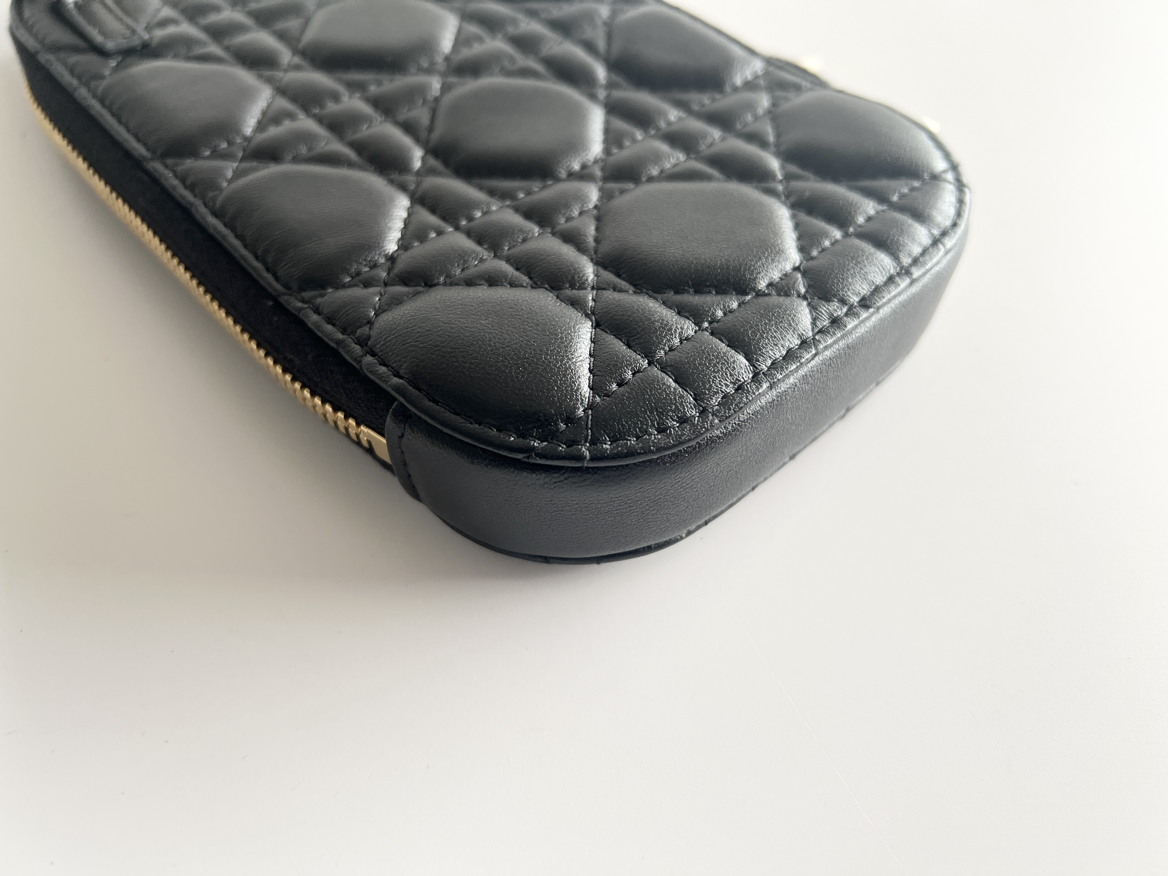 Cannage Phone Holder Phone Case Lambskin Leather Chain Shoulder Bag — view 11