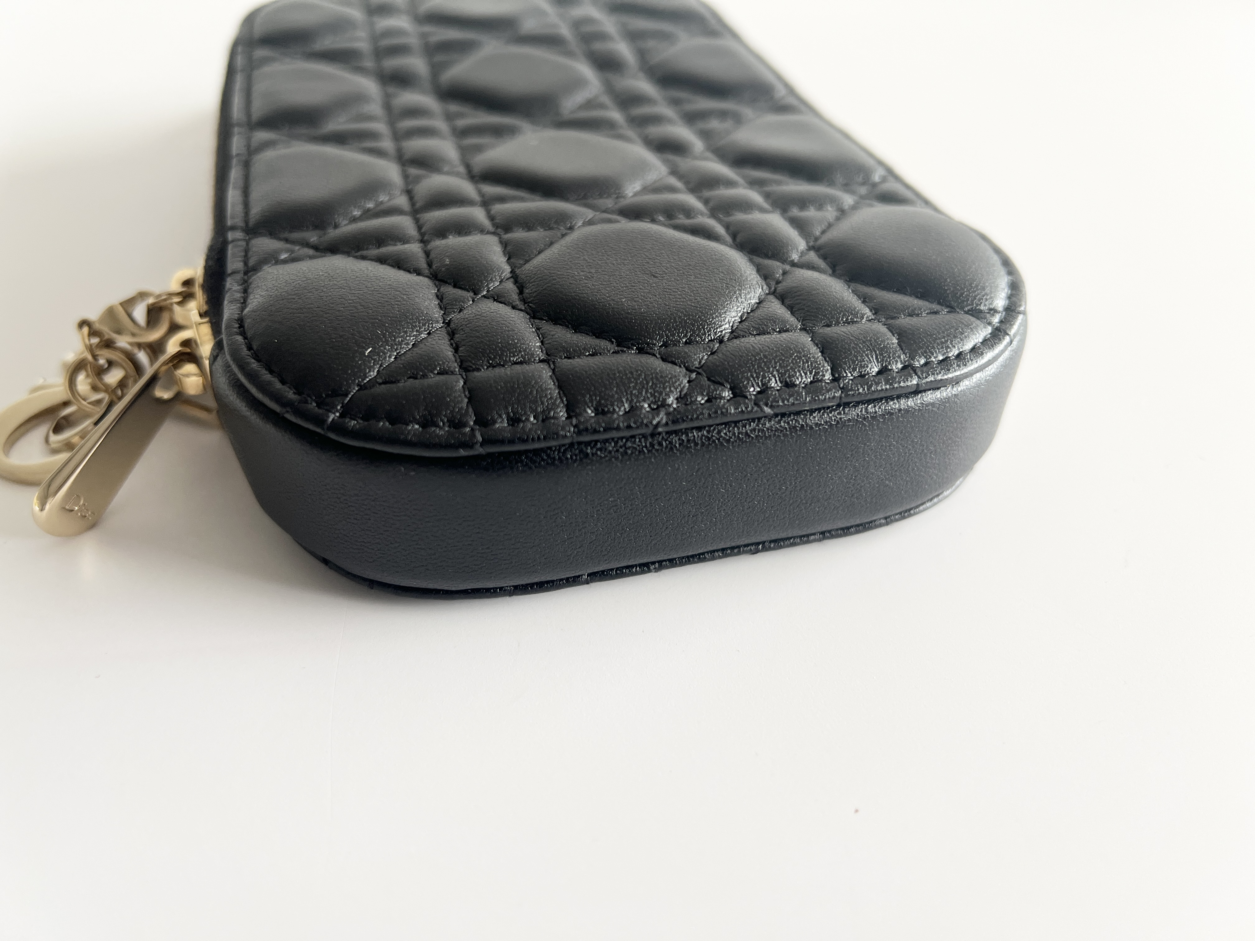 Cannage Phone Holder Phone Case Lambskin Leather Chain Shoulder Bag — view 13