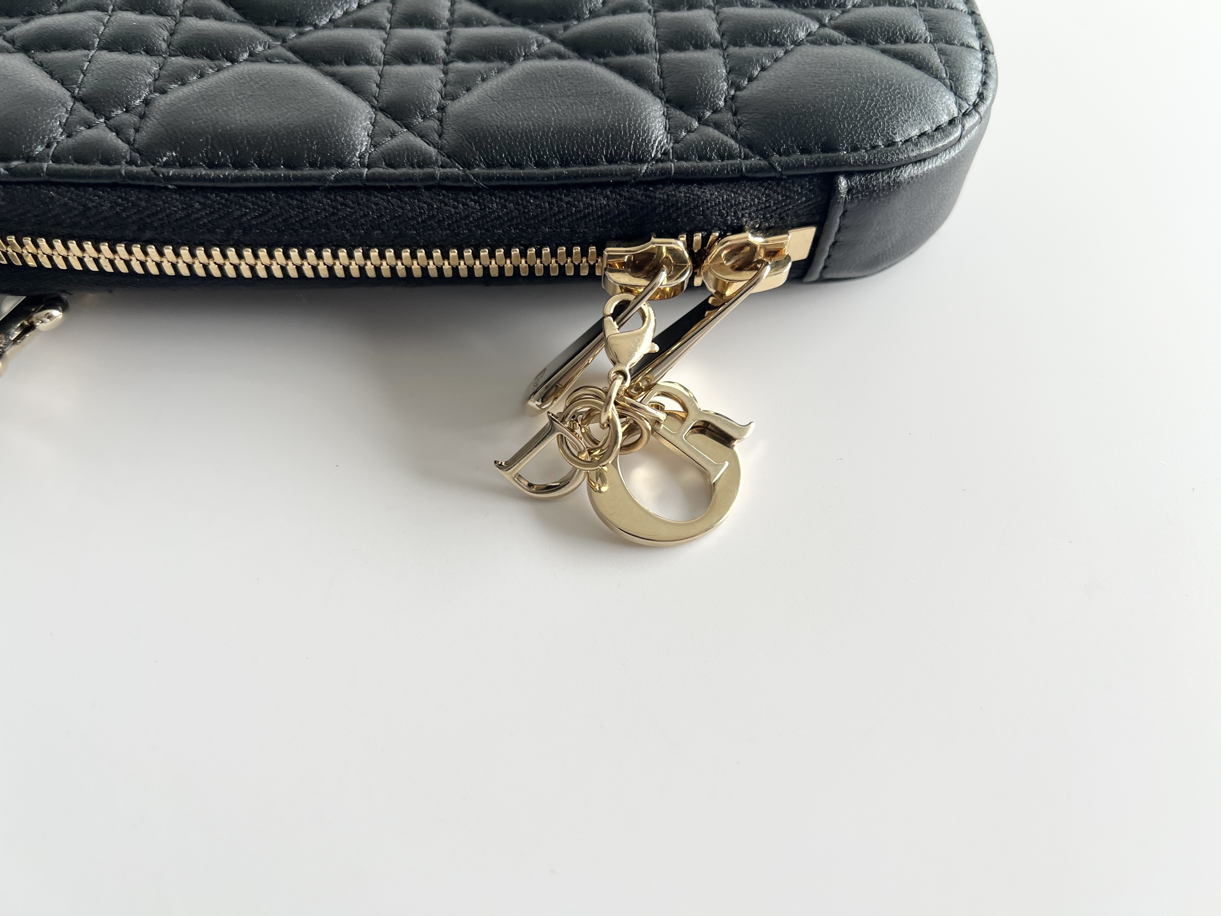 Cannage Phone Holder Phone Case Lambskin Leather Chain Shoulder Bag — view 14
