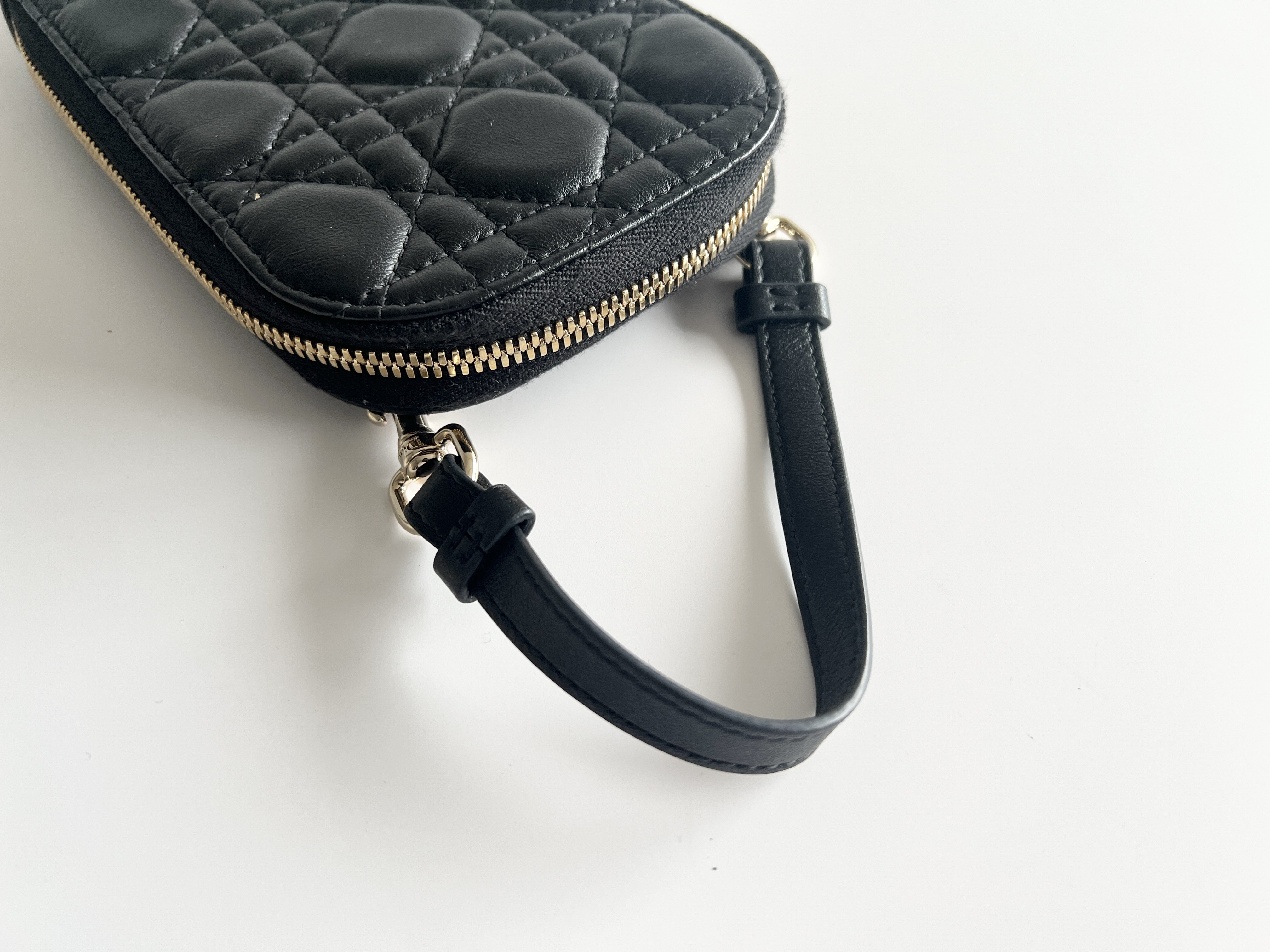 Cannage Phone Holder Phone Case Lambskin Leather Chain Shoulder Bag — view 4