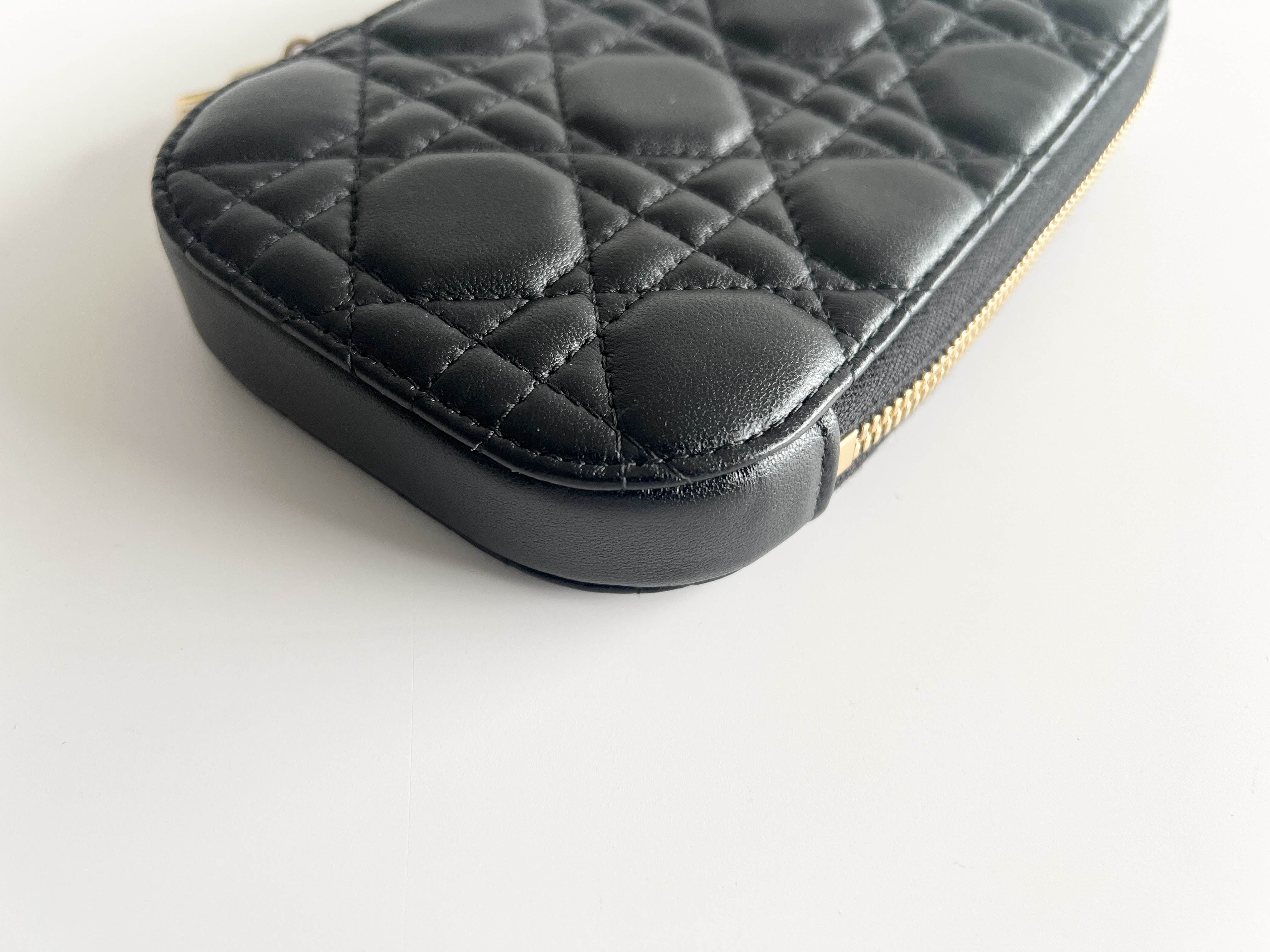 Cannage Phone Holder Phone Case Lambskin Leather Chain Shoulder Bag — view 10