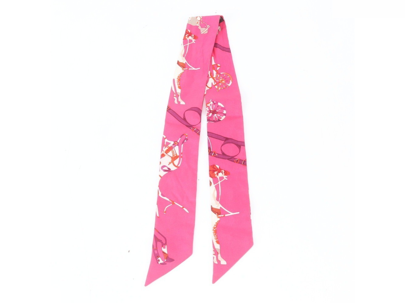 Tagged Twilly scarf - "Tout en Carre" (All in Carre) - 100% Silk — view 2