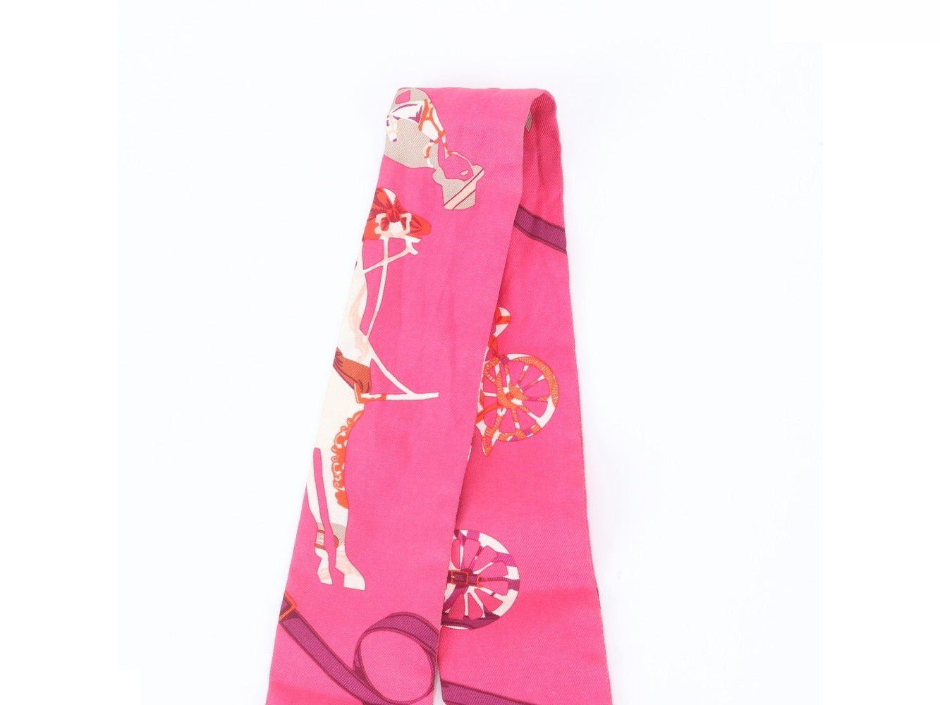 Tagged Twilly scarf - "Tout en Carre" (All in Carre) - 100% Silk — view 3