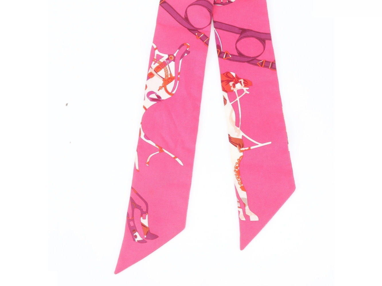 Tagged Twilly scarf - "Tout en Carre" (All in Carre) - 100% Silk — view 4