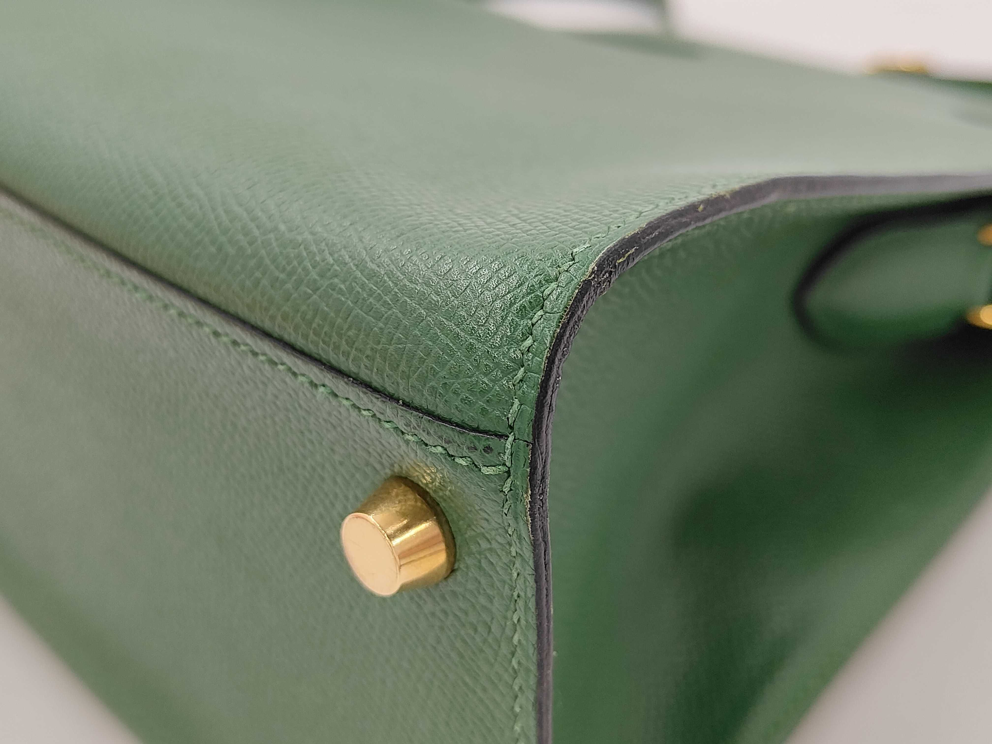 Kelly Sport MM Shoulder Bag, Veau Epsom Leather, Green, H Shoulder Bag — view 6