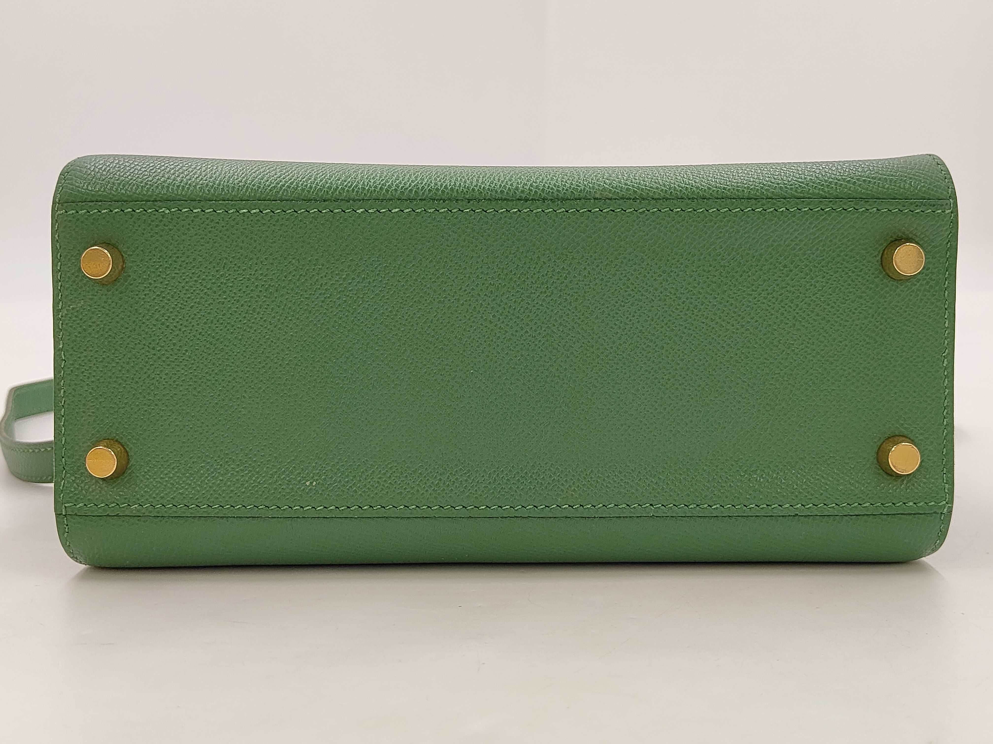 Kelly Sport MM Shoulder Bag, Veau Epsom Leather, Green, H Shoulder Bag — view 7