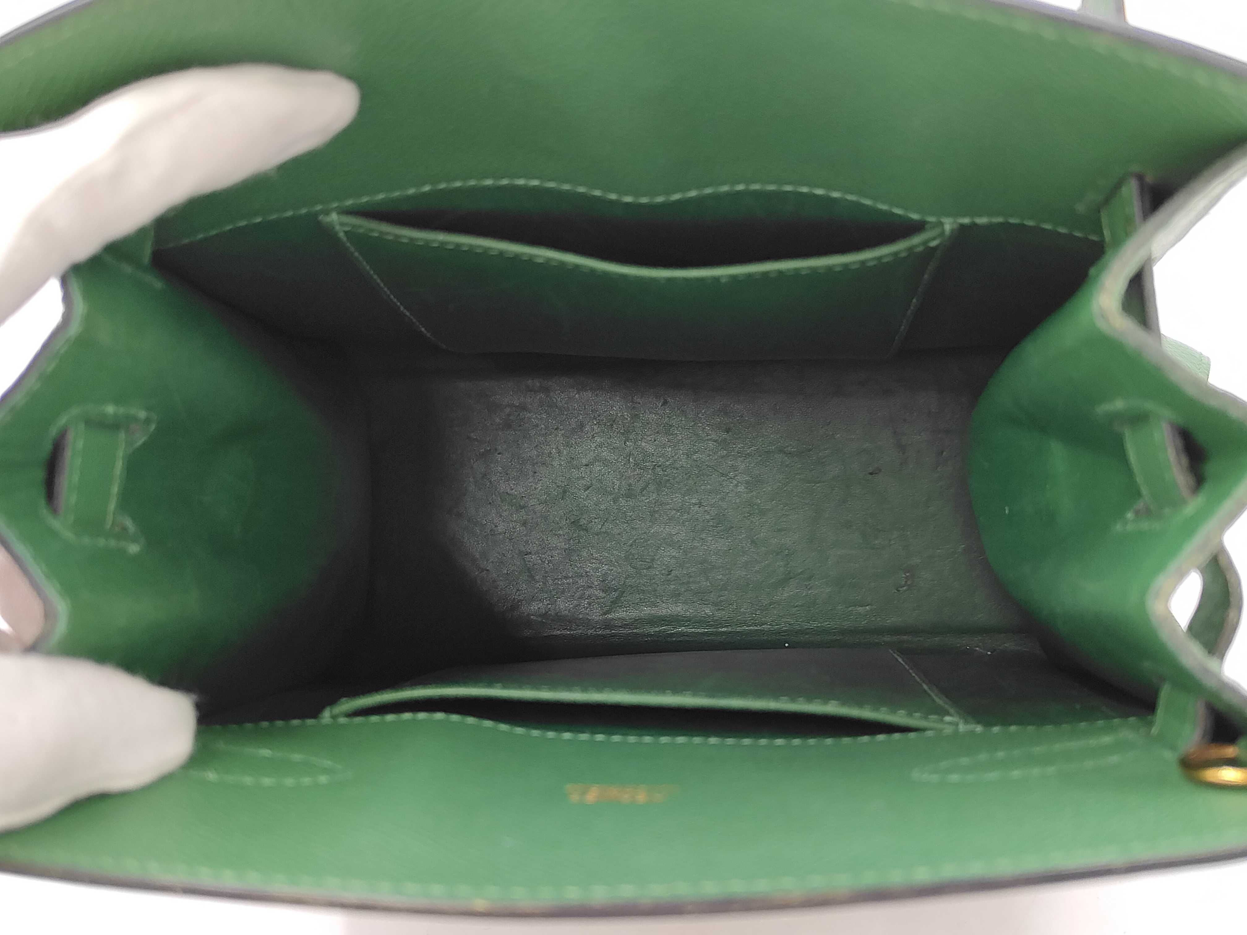 Kelly Sport MM Shoulder Bag, Veau Epsom Leather, Green, H Shoulder Bag — view 8