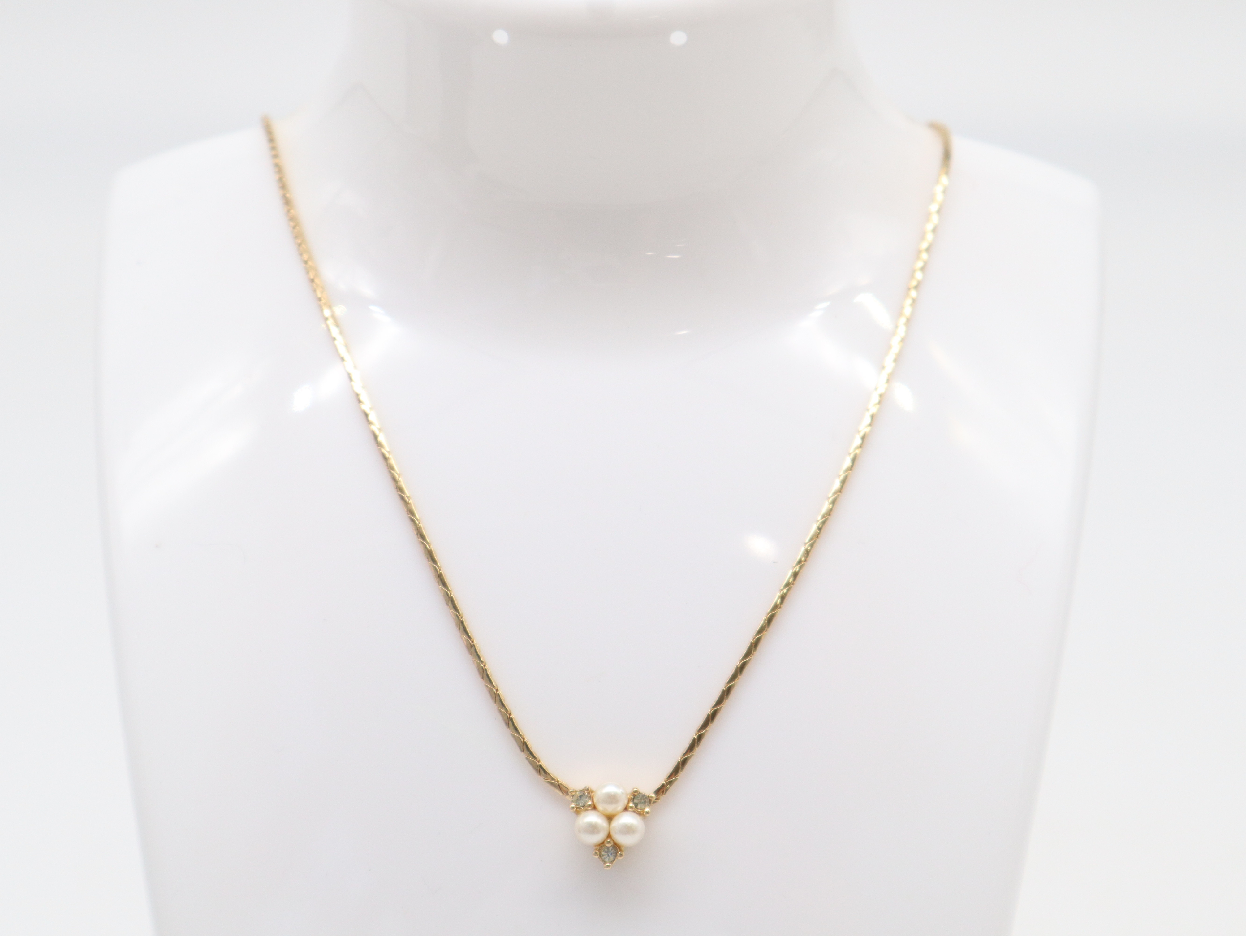 GP Faux Pearl Rhinestone Necklace — view 3