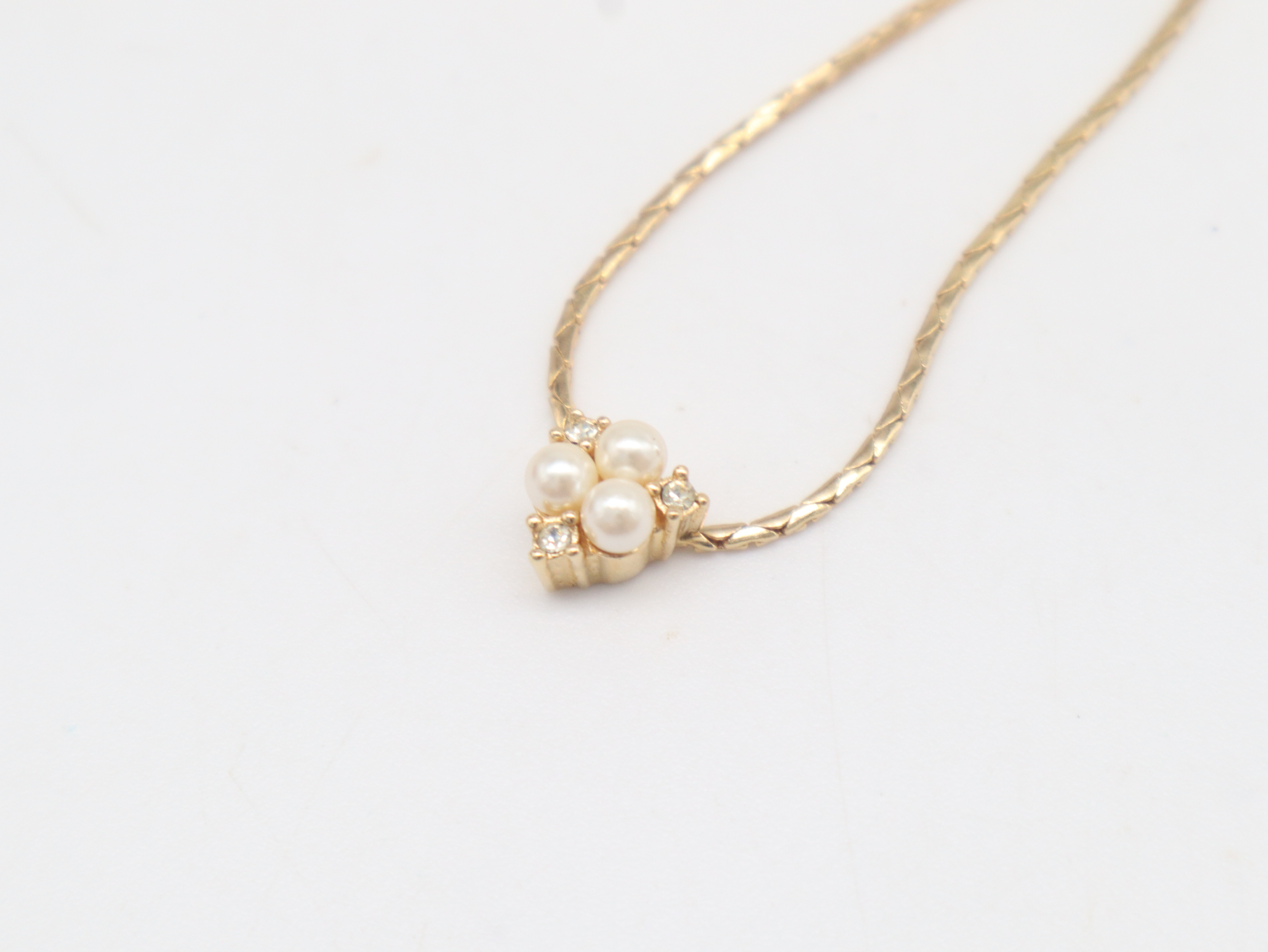 GP Faux Pearl Rhinestone Necklace — view 5