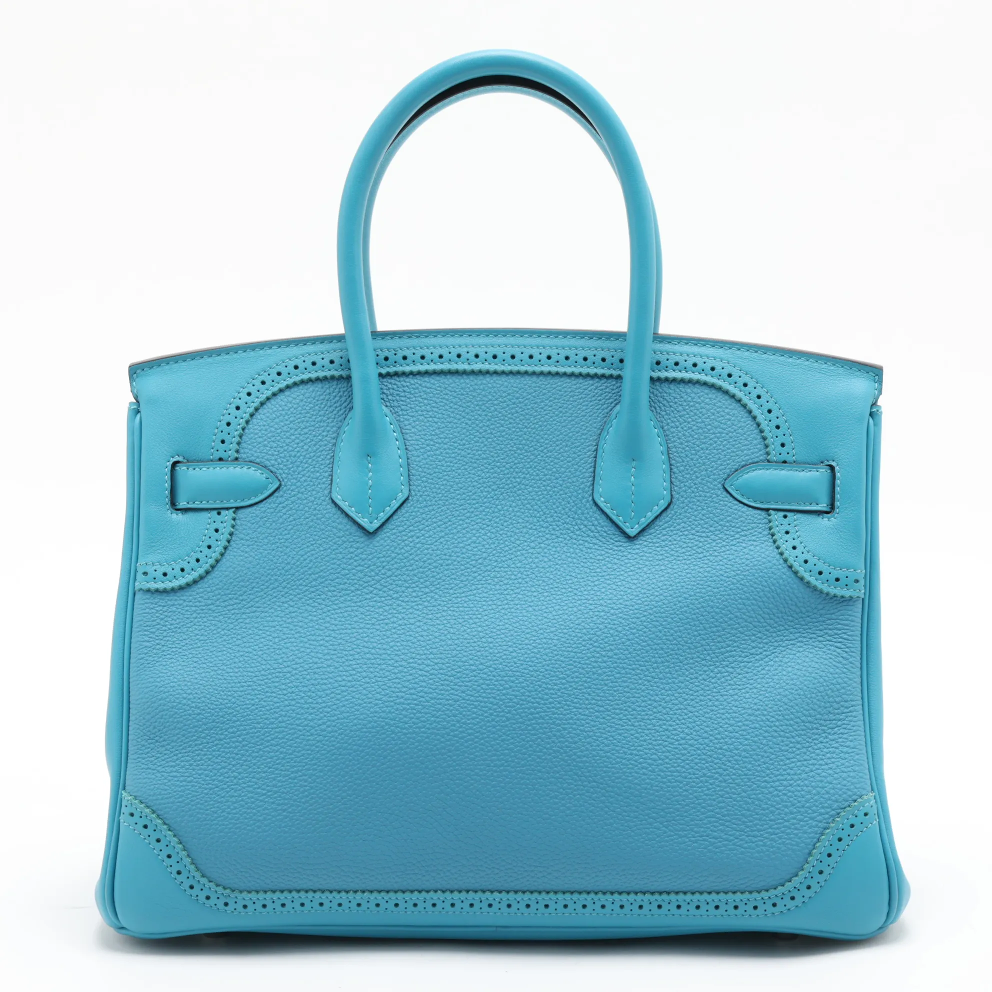 [Individually packaged] Hermes Birkin 30 Letournée Gillies Togo x Veau Swift Turquoise Silver Hardware T: 2015 — view 2