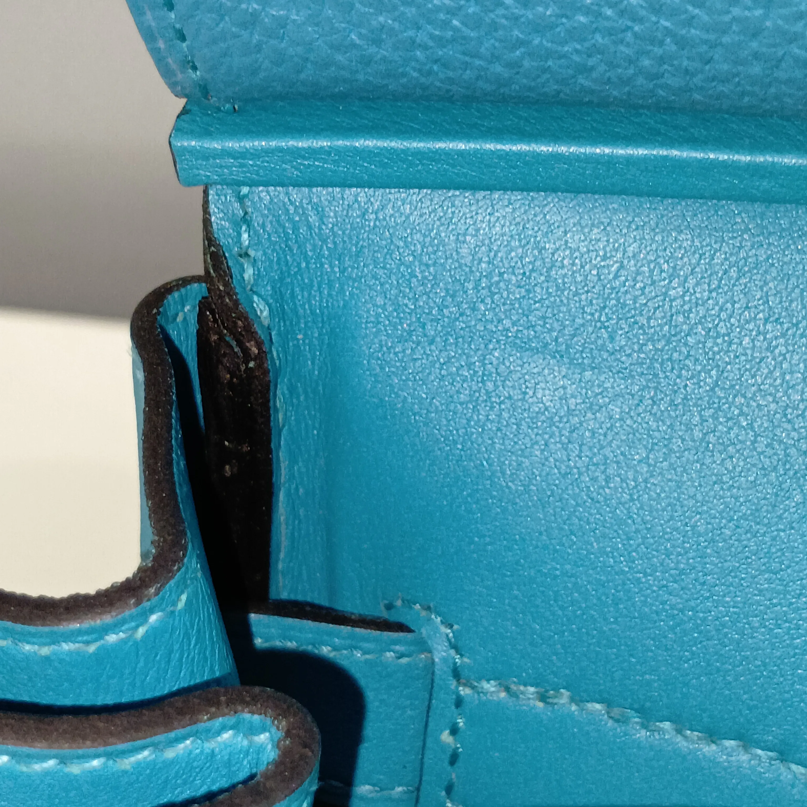 [Individually packaged] Hermes Birkin 30 Letournée Gillies Togo x Veau Swift Turquoise Silver Hardware T: 2015 — view 13