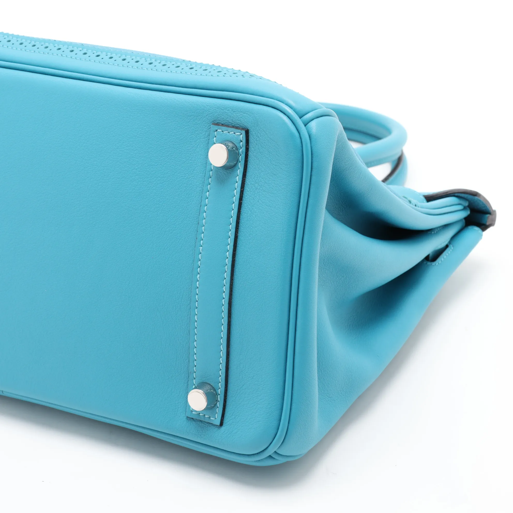 [Individually packaged] Hermes Birkin 30 Letournée Gillies Togo x Veau Swift Turquoise Silver Hardware T: 2015 — view 3