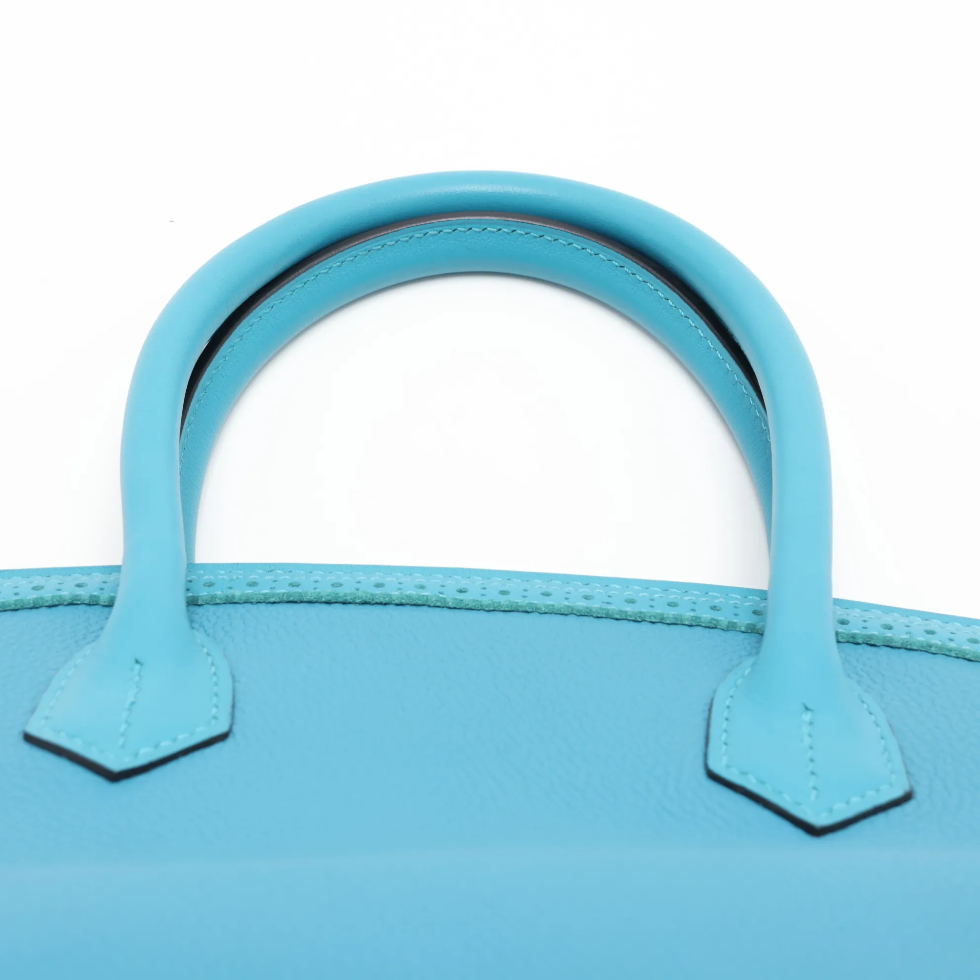 [Individually packaged] Hermes Birkin 30 Letournée Gillies Togo x Veau Swift Turquoise Silver Hardware T: 2015 — view 6
