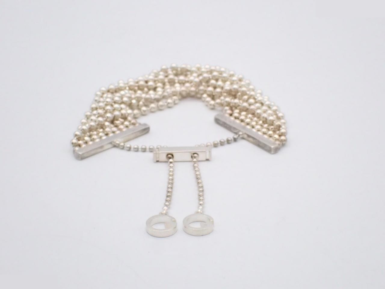 10-strand ball chain bracelet, 925 silver, 44.4g, wrist size approximately 16-22cm — view 2