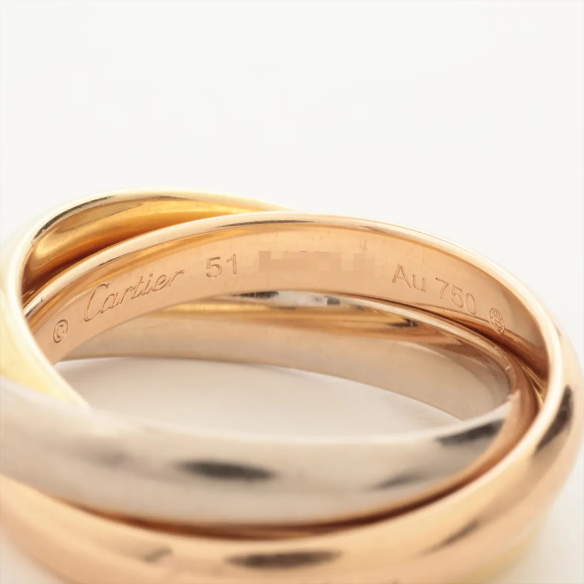 Trinity Ring 750 (Yellow Gold x Pink Gold x White Gold) 10.0g Size 51 542FLE (Dents) — view 3