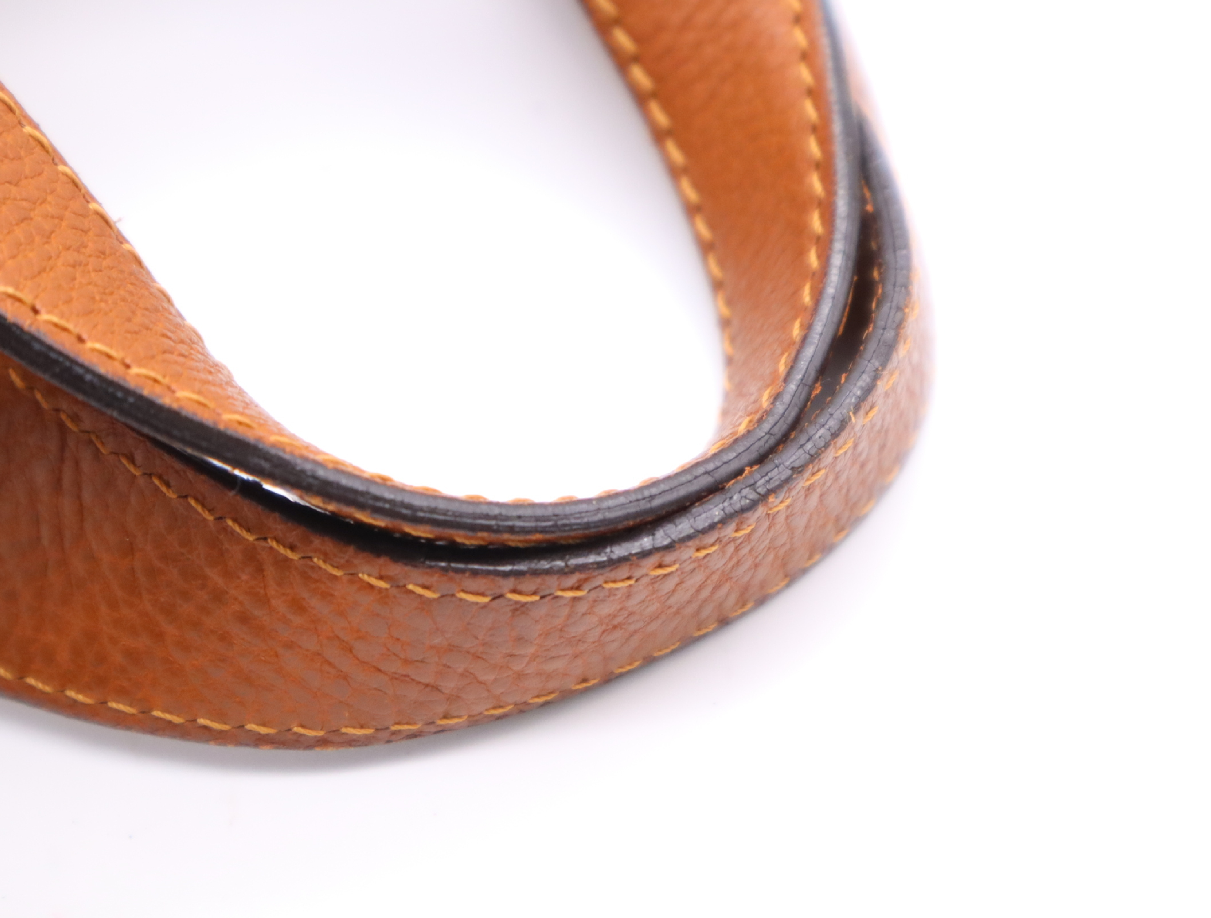 Leather Paraty 2-Way Handbag, Brown, Gold Hardware, with Shoulder Strap — view 14