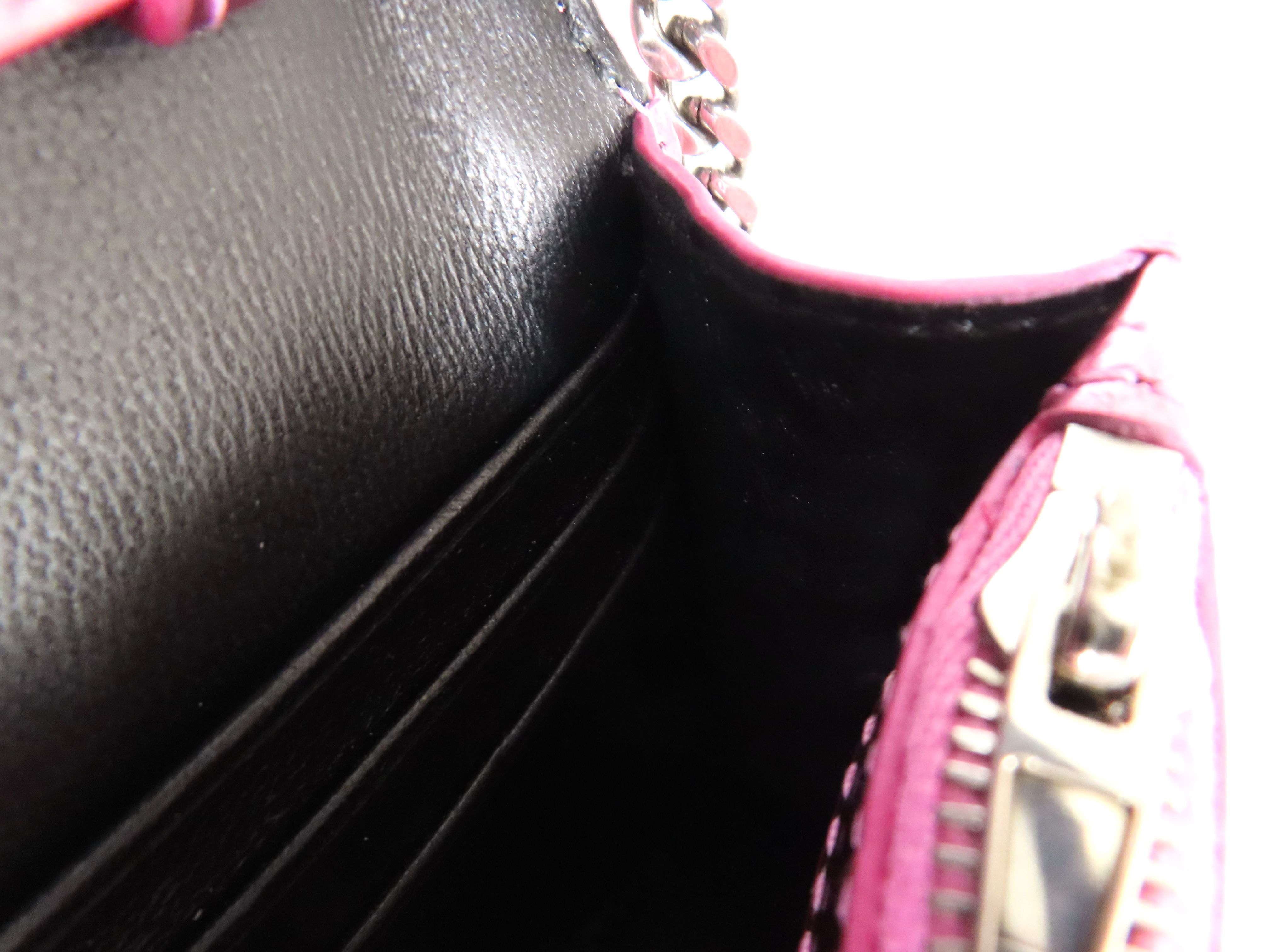 Hourglass Mini Chain Wallet 656050 1S4NY Embossed Leather Shoulder Bag — view 10