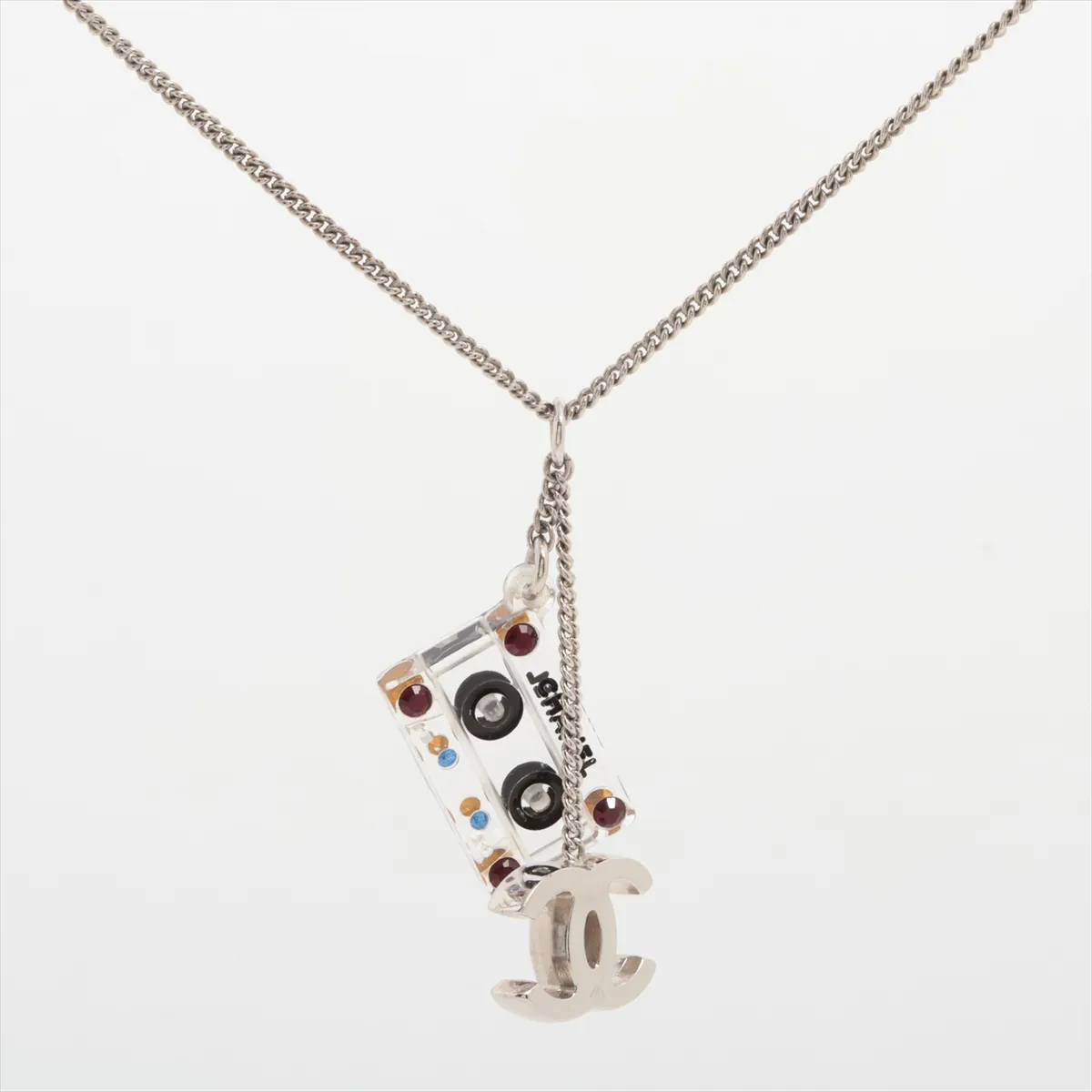 Coco Mark 04P Necklace, GP x Plastic, Silver. Shows — view 2