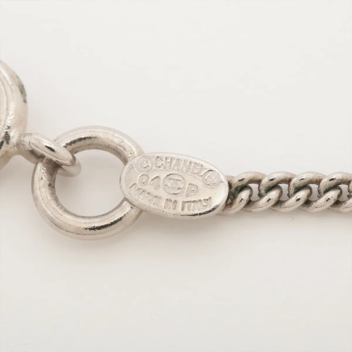 Coco Mark 04P Necklace, GP x Plastic, Silver. Shows — view 4