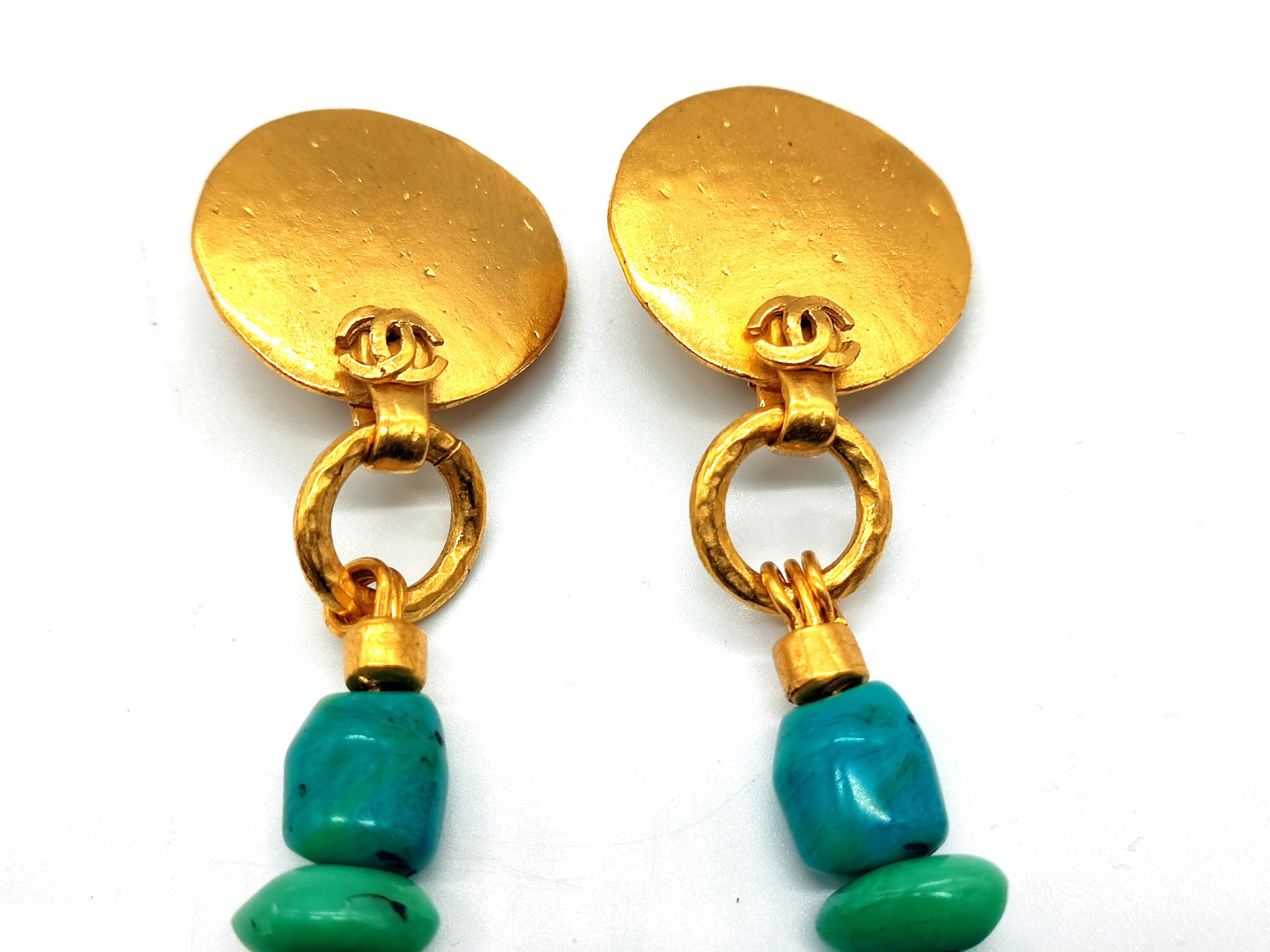 Coco Mark Turquoise 4-strand Swing Earrings 96P — view 4