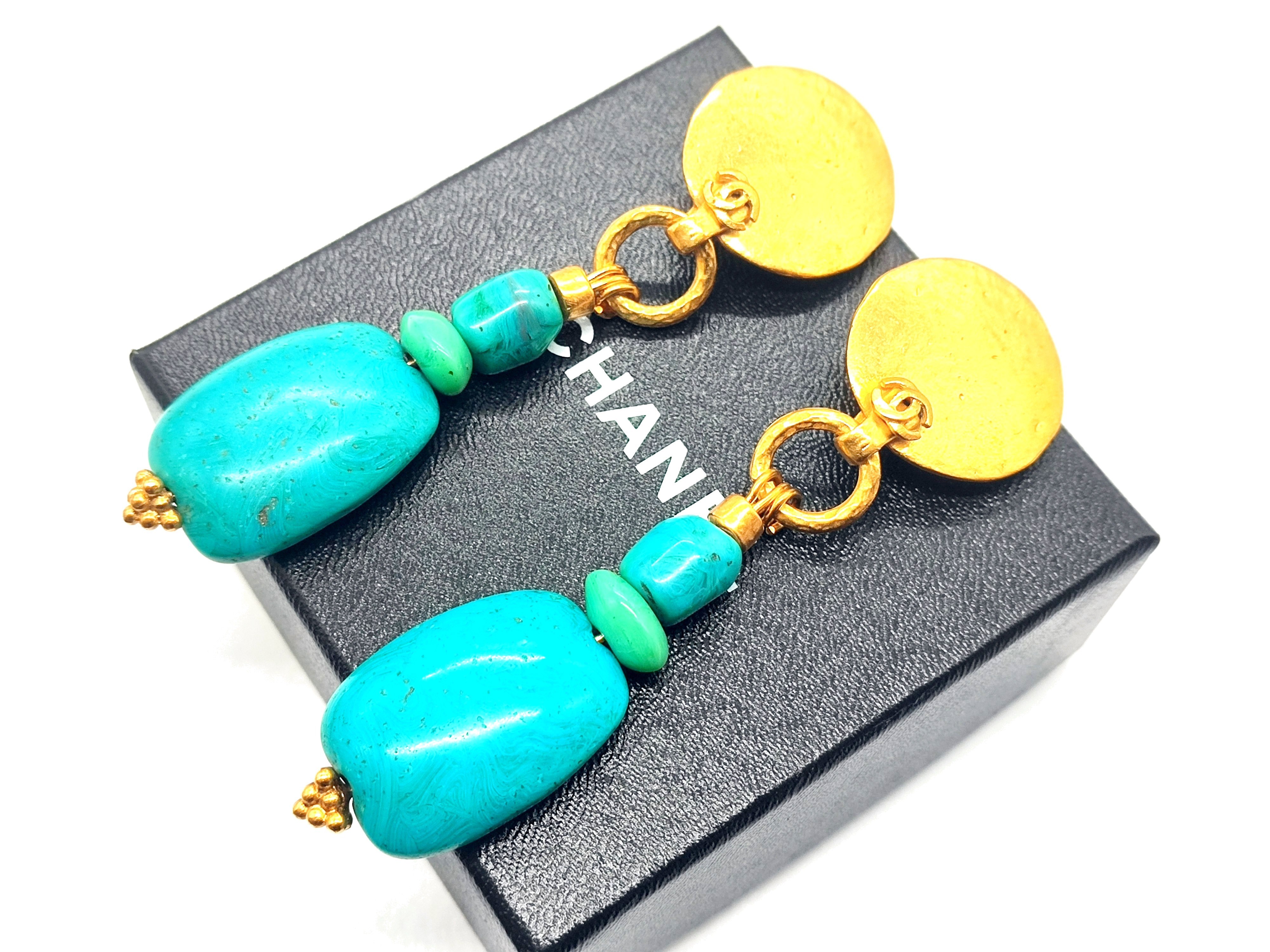 Coco Mark Turquoise 4-strand Swing Earrings 96P — view 6