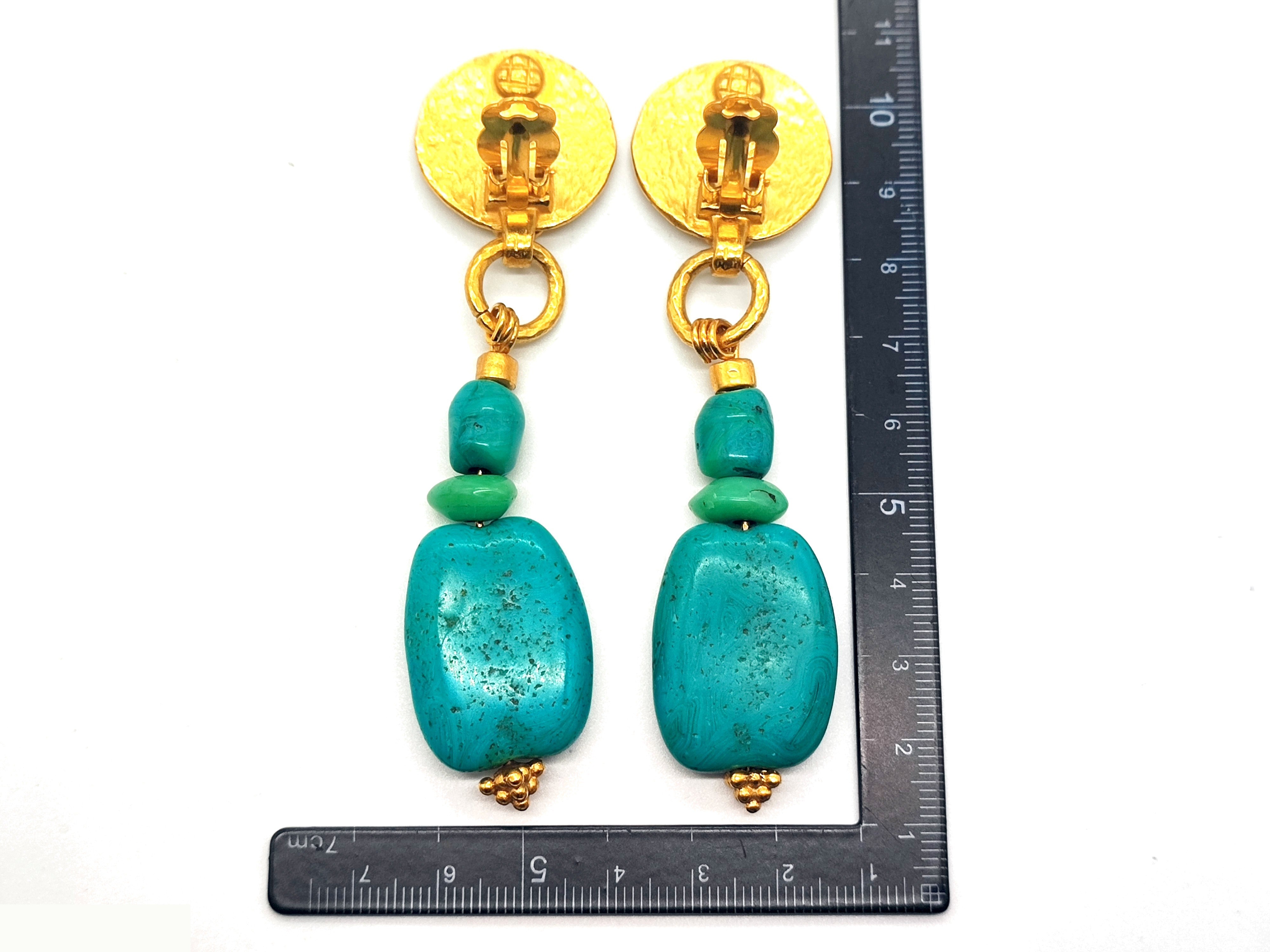 Coco Mark Turquoise 4-strand Swing Earrings 96P — view 8
