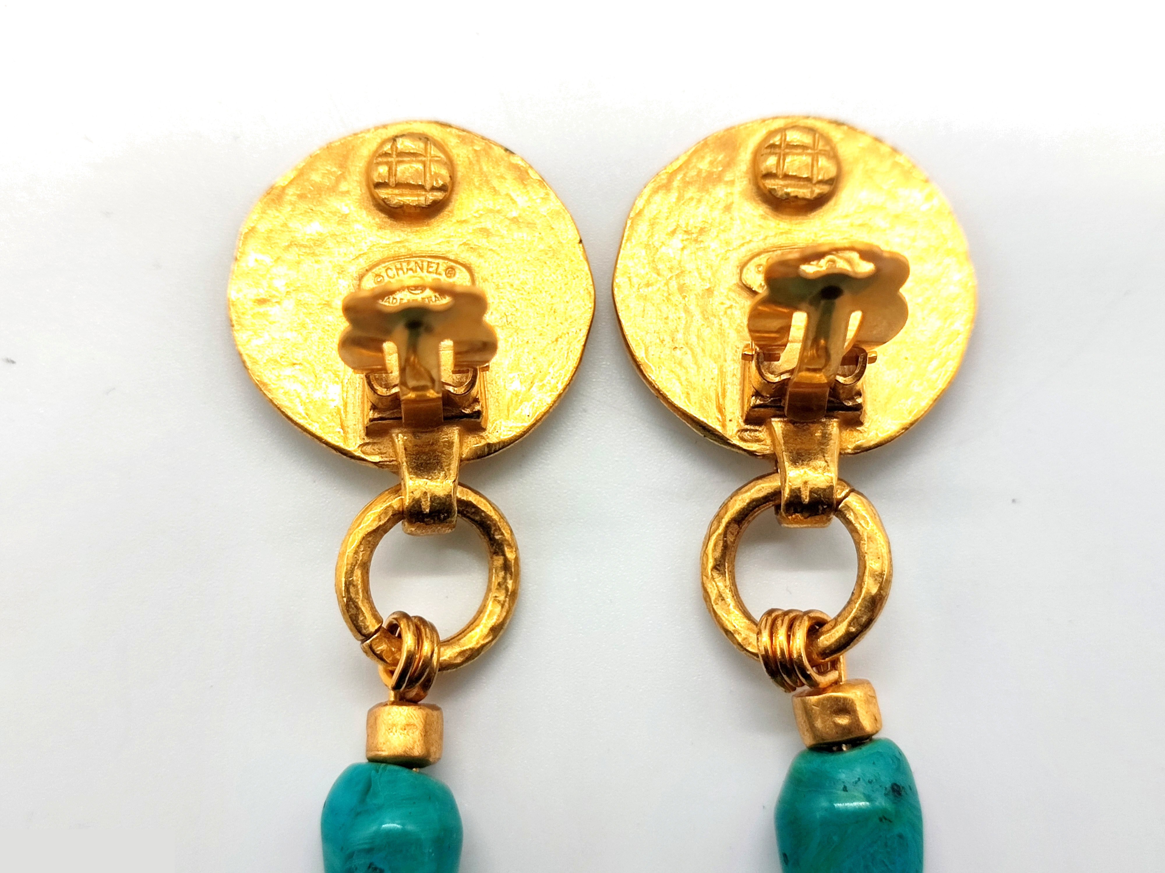 Coco Mark Turquoise 4-strand Swing Earrings 96P — view 9