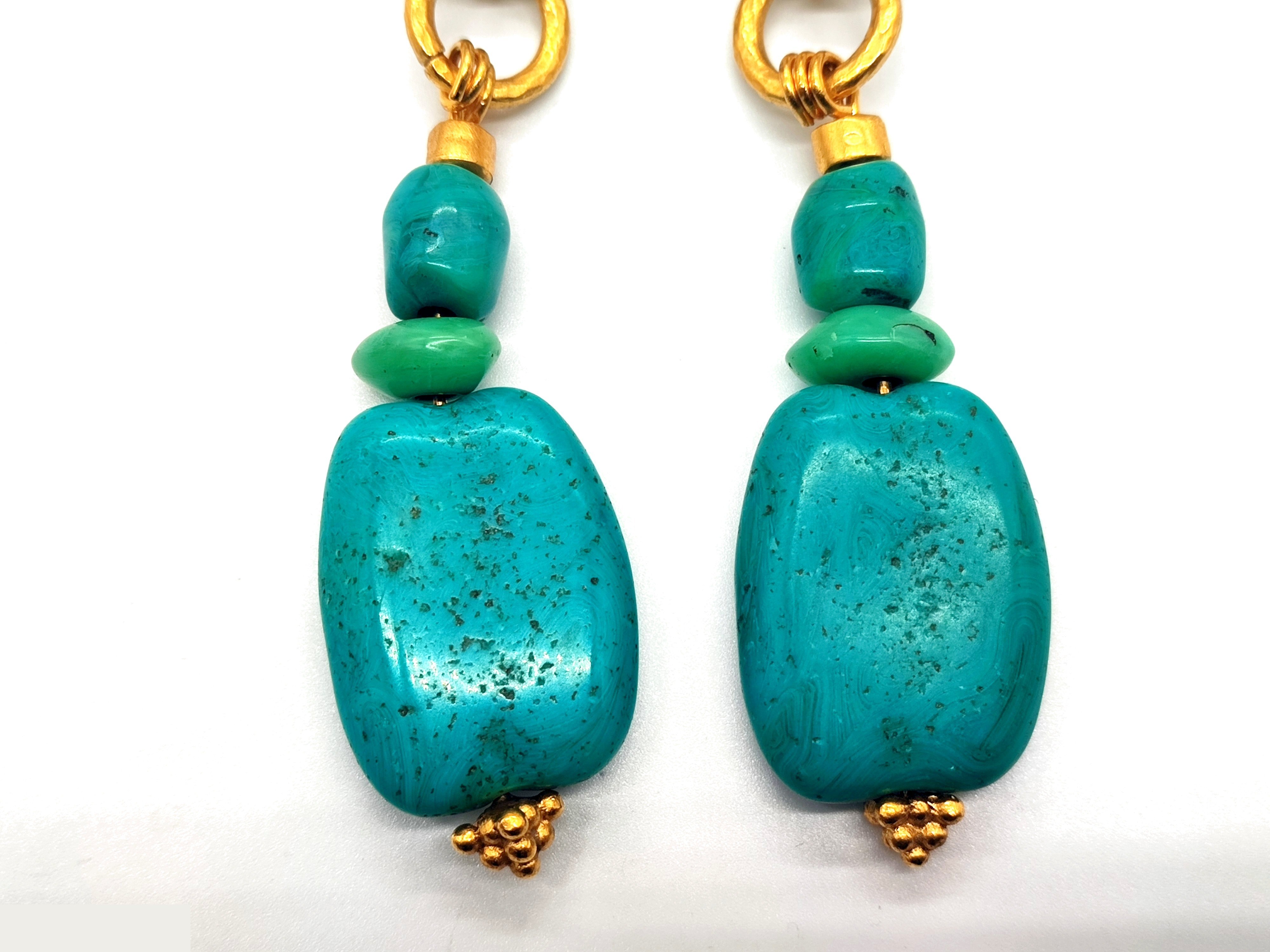 Coco Mark Turquoise 4-strand Swing Earrings 96P — view 10