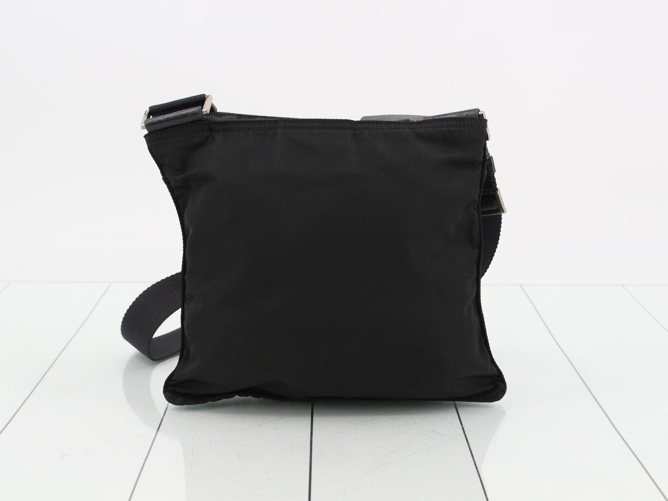 Nylon shoulder bag, black — view 2