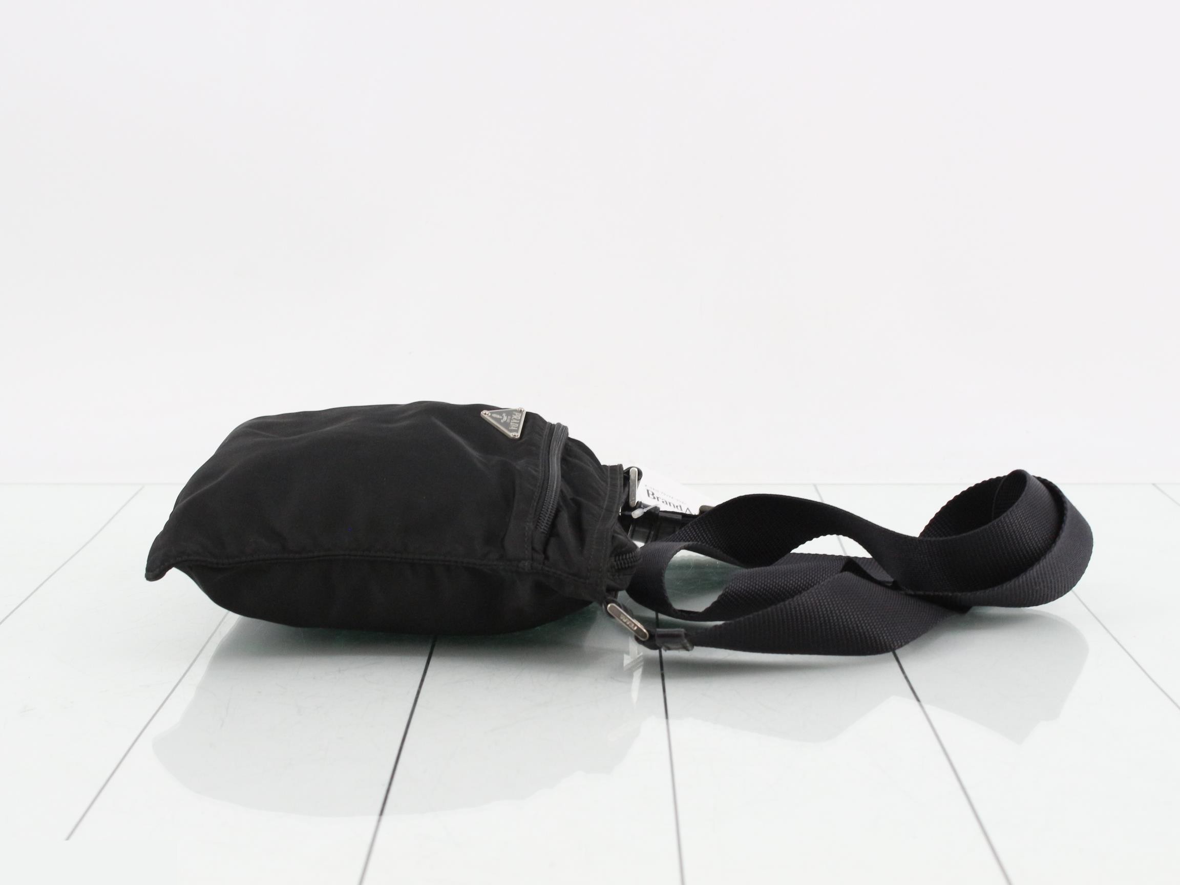 Nylon shoulder bag, black — view 3