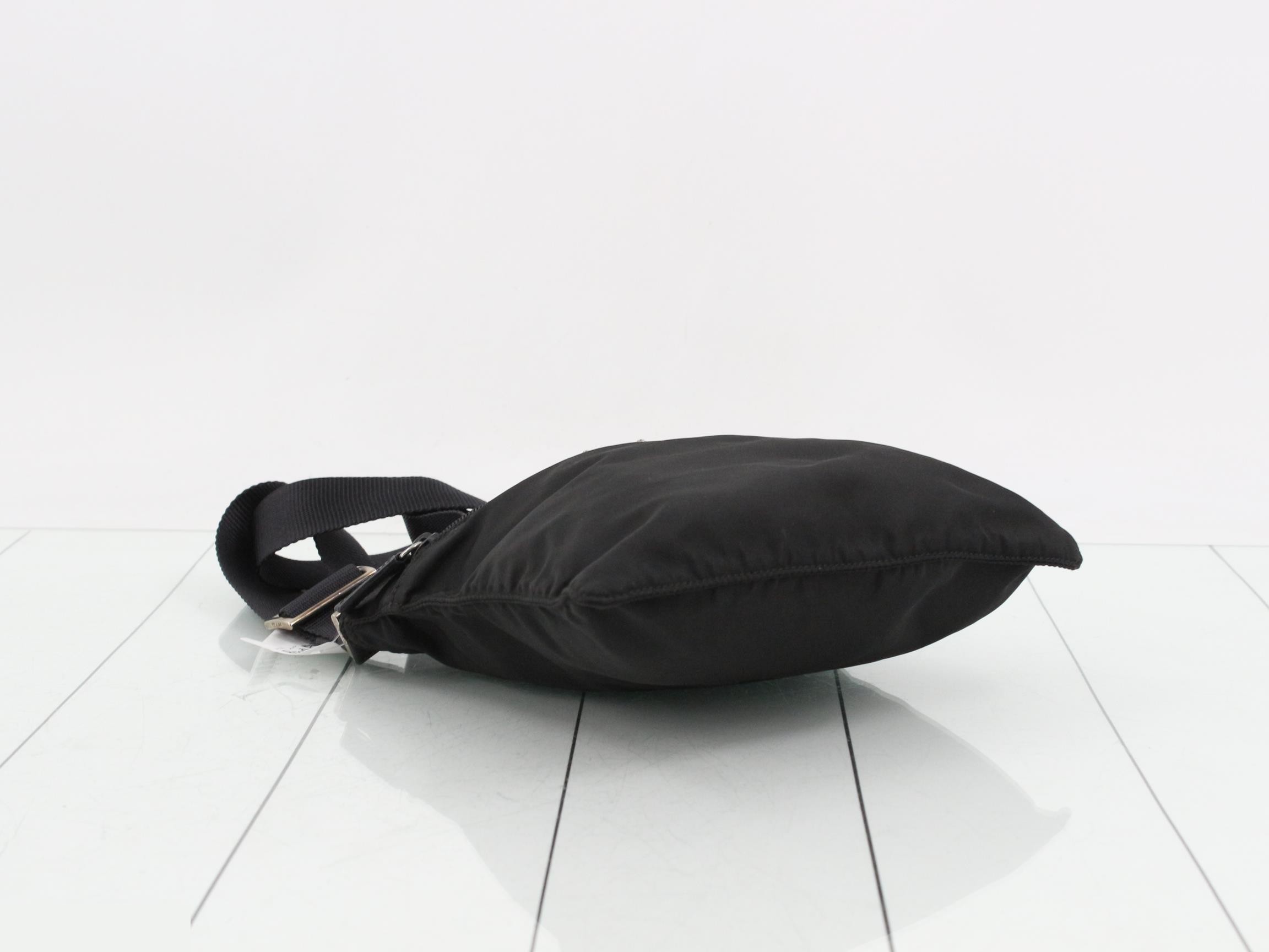 Nylon shoulder bag, black — view 5